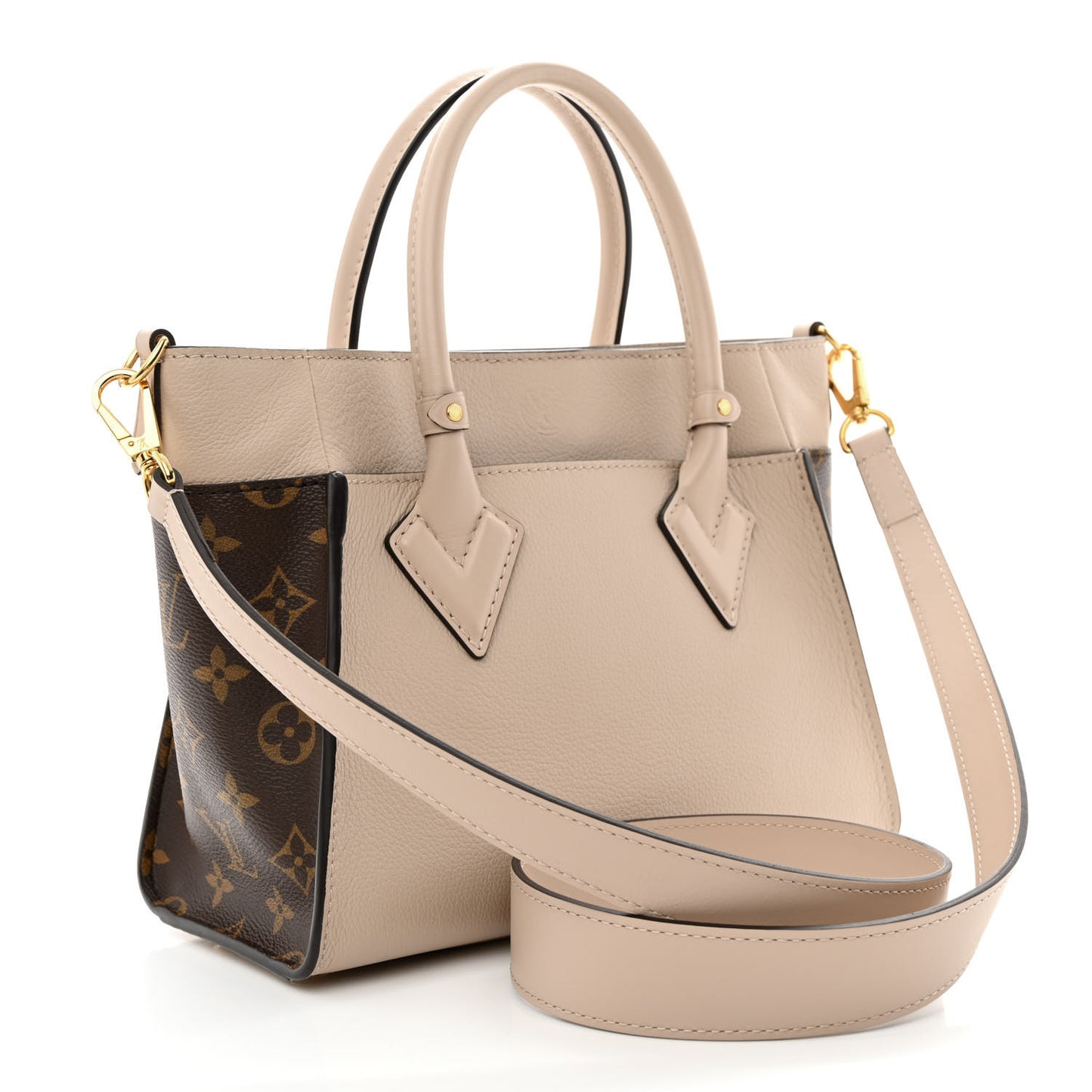 Calfskin Monogram On My Side PM Greige