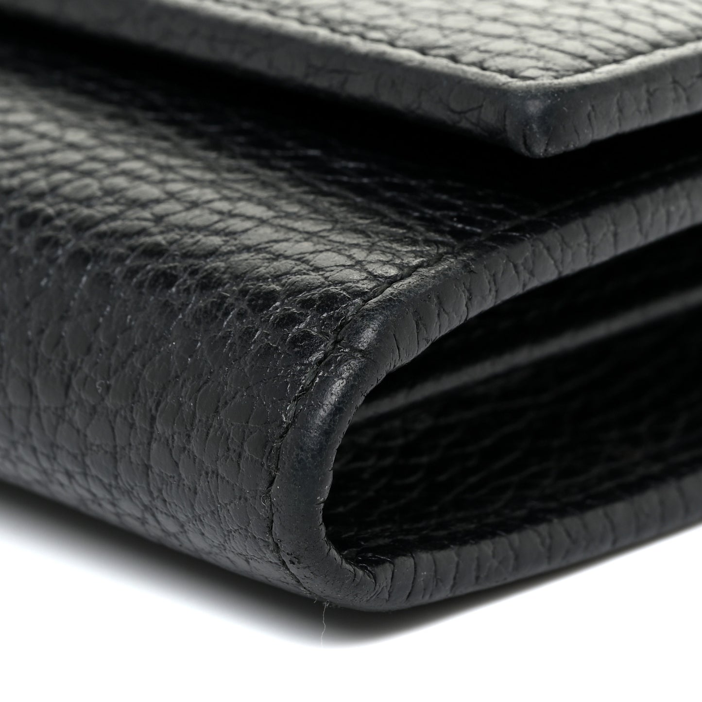 Calfskin Petite GG Marmont Wallet Chain Bag Black