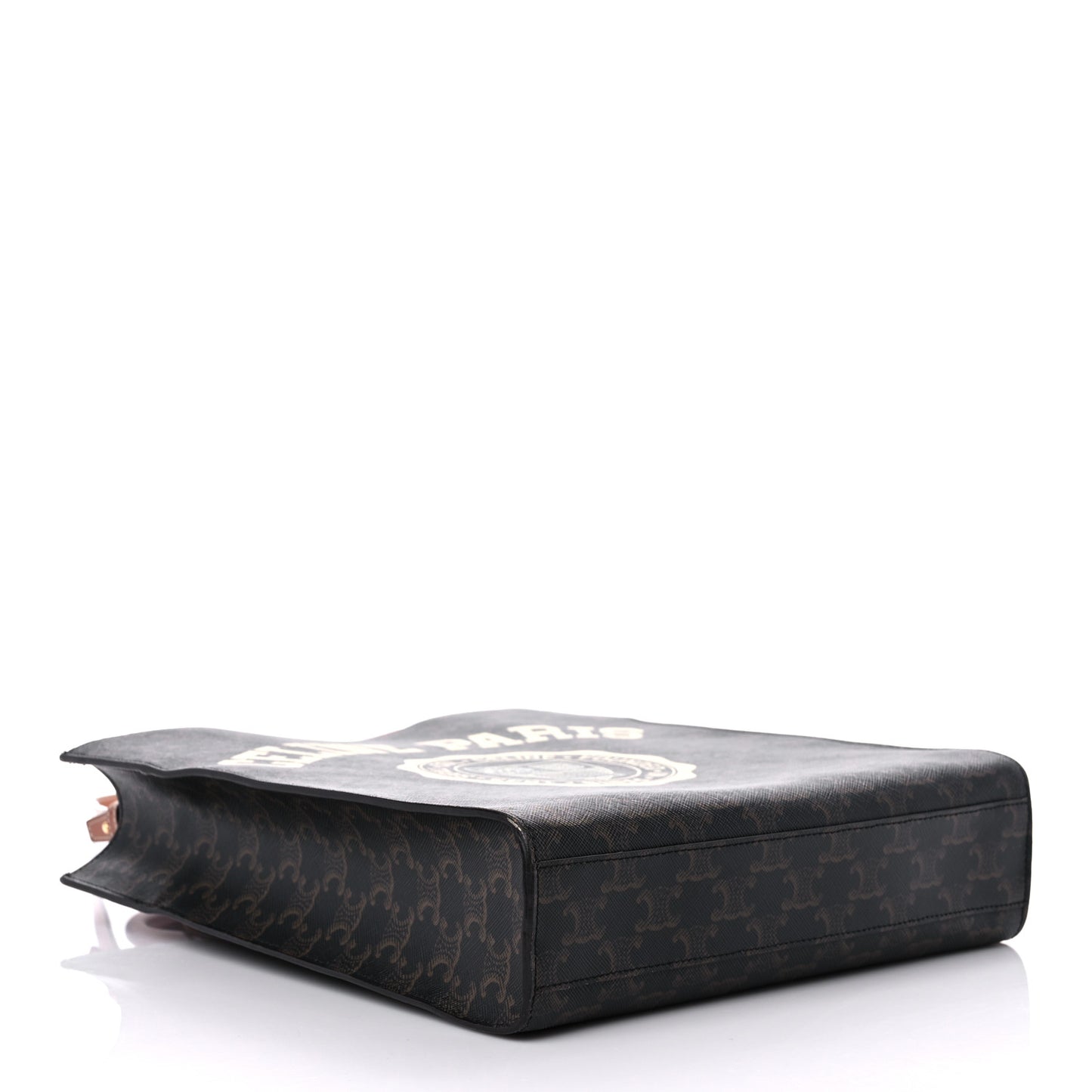 Triomphe Canvas Calfskin Paris Print Small Vertical Cabas Tan