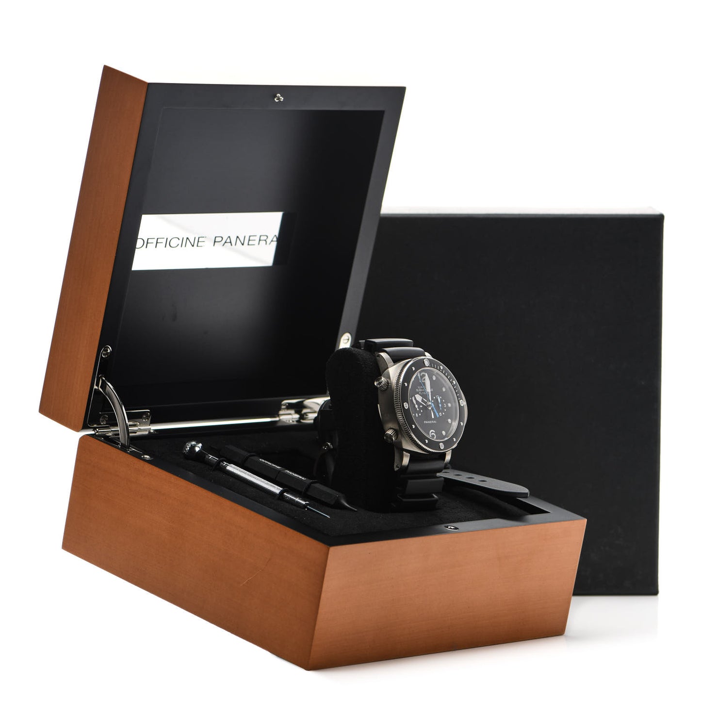 Titanium Rubber 47mm Luminor Submersible Flyback Automatic Watch Black PAM00615