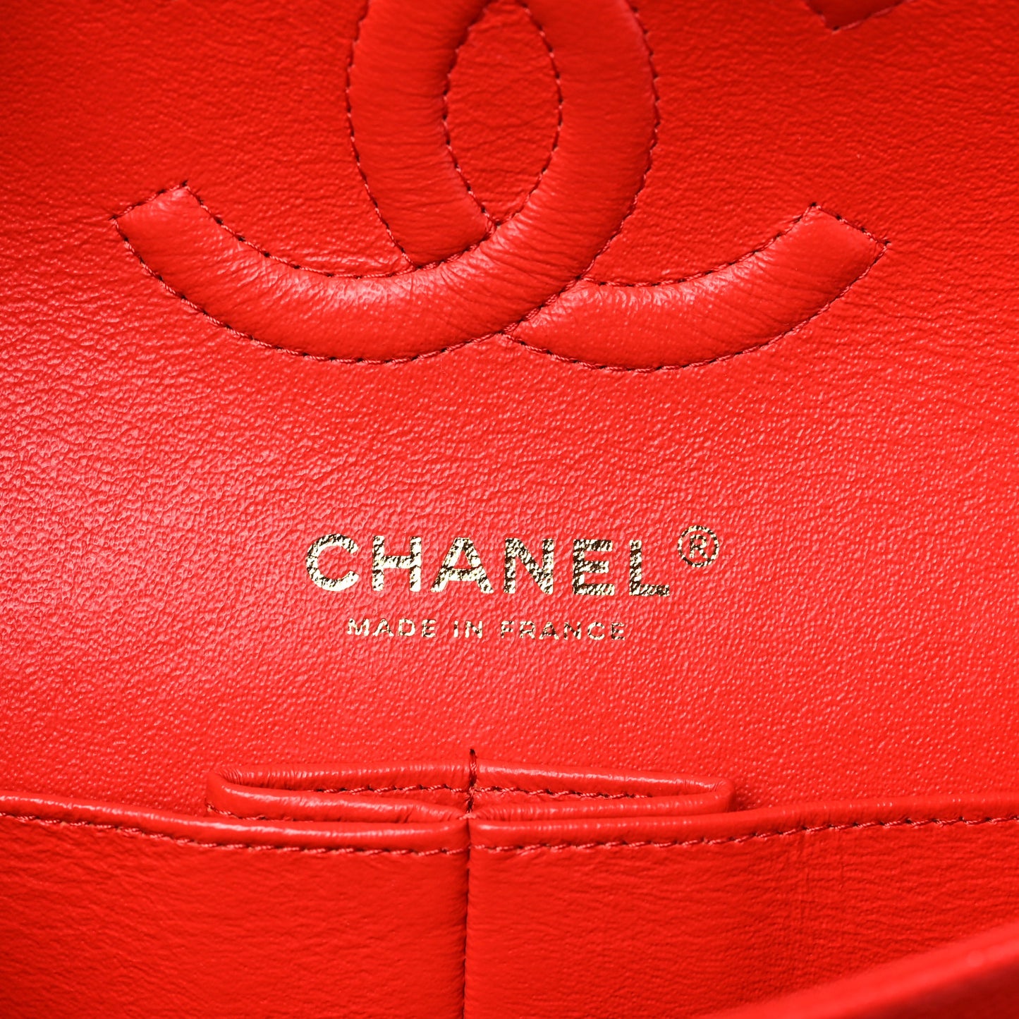 Caviar Quilted Medium Double Flap Red