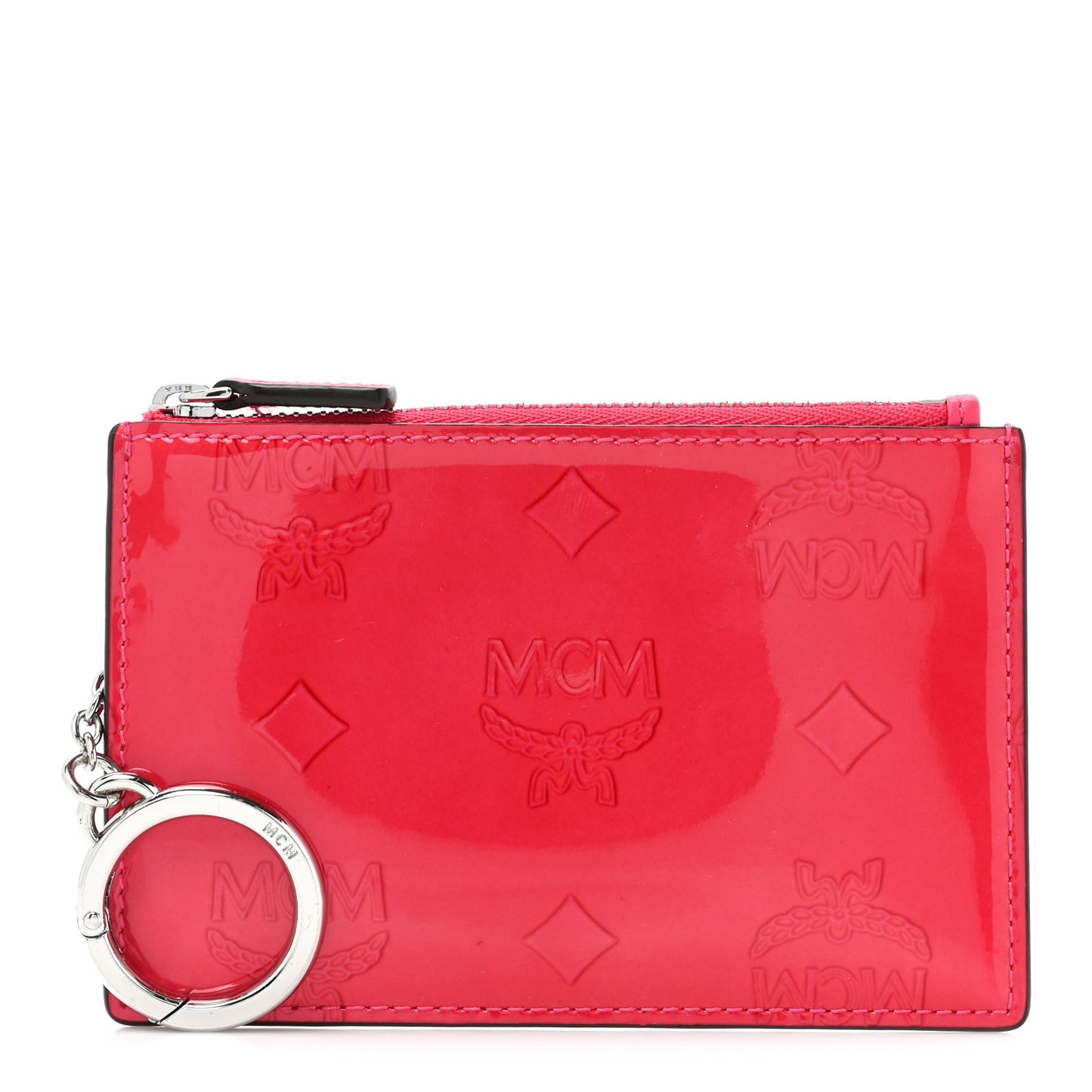 Patent Monogram Key Pouch Red
