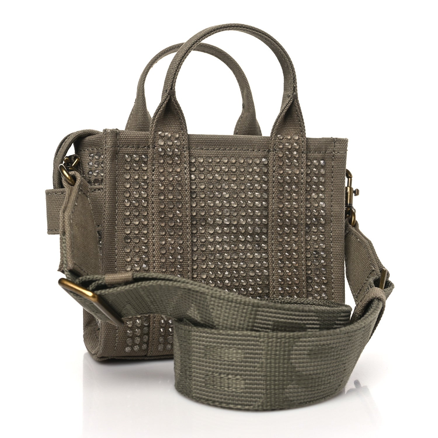 Marc Jacobs Crystal Canvas Mini The Tote Bag Slate Green 3 of 8