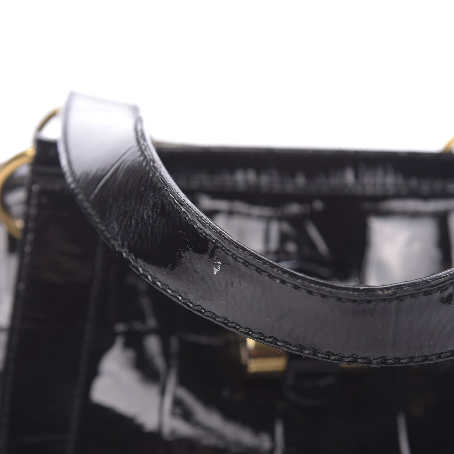 Crocodile Embossed Patent Large Muse Black