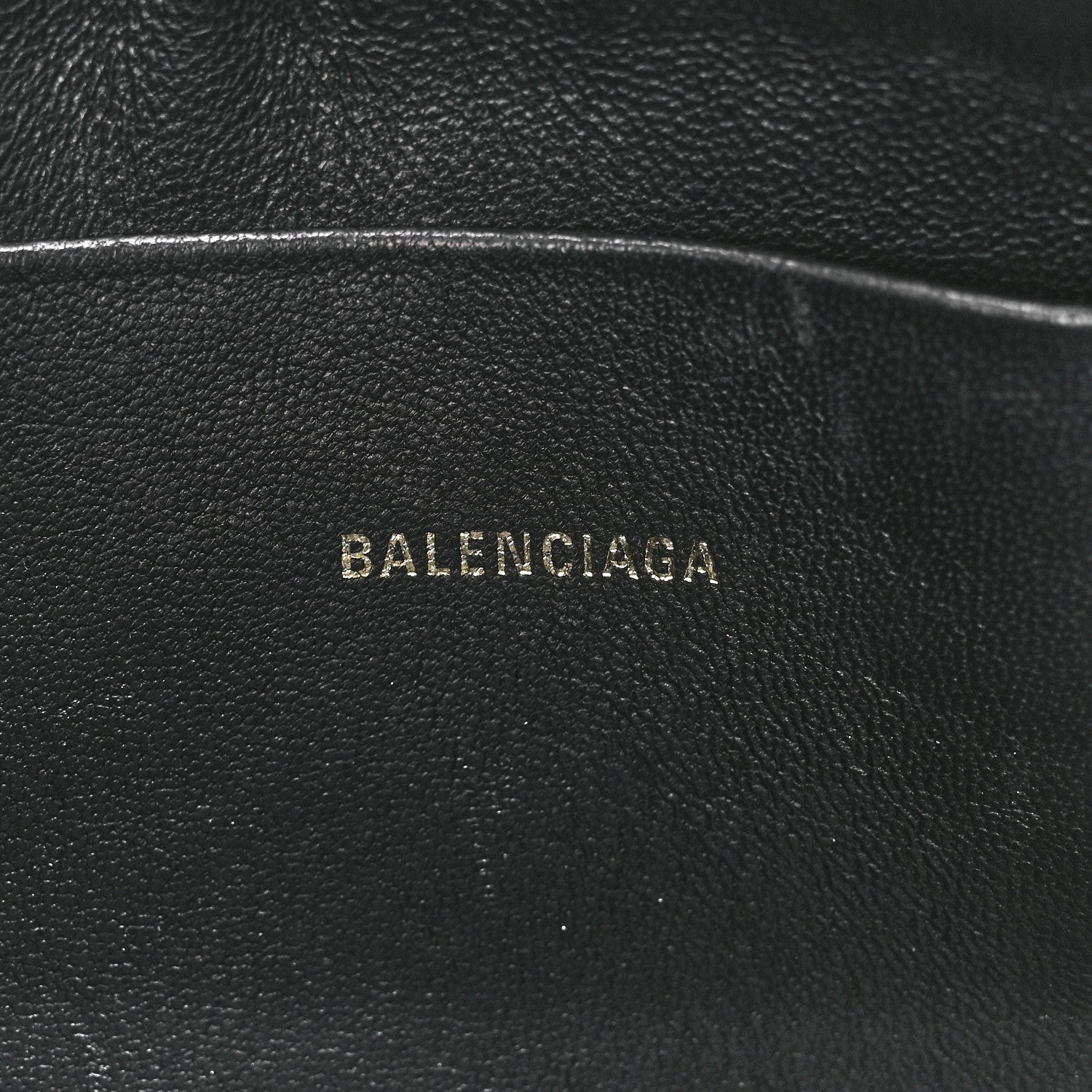 Balenciaga Calfskin Ville Logo Zip Pouch Black 6 of 10