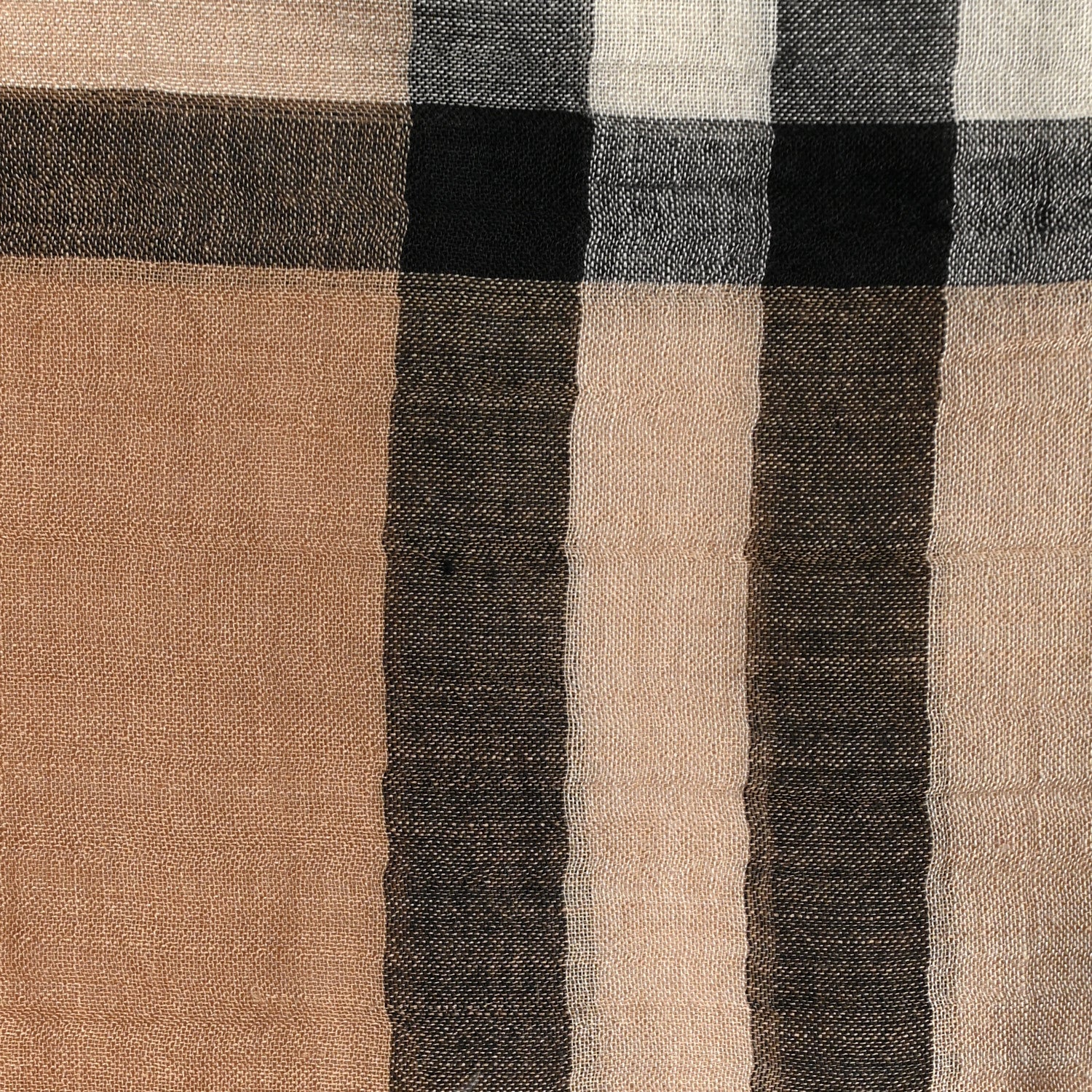 Burberry Wool Silk Gauze Giant Check Lightweight Scarf Archive Beige 5 of 5