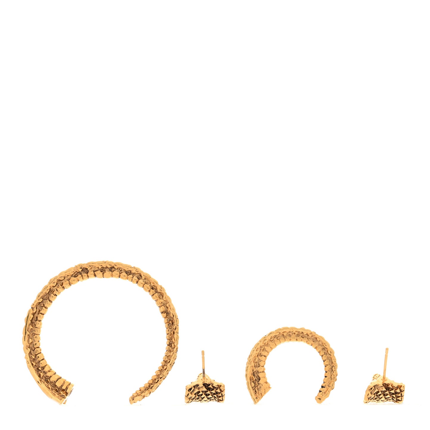 Metal Asymmetrical Cobra Earrings Gold