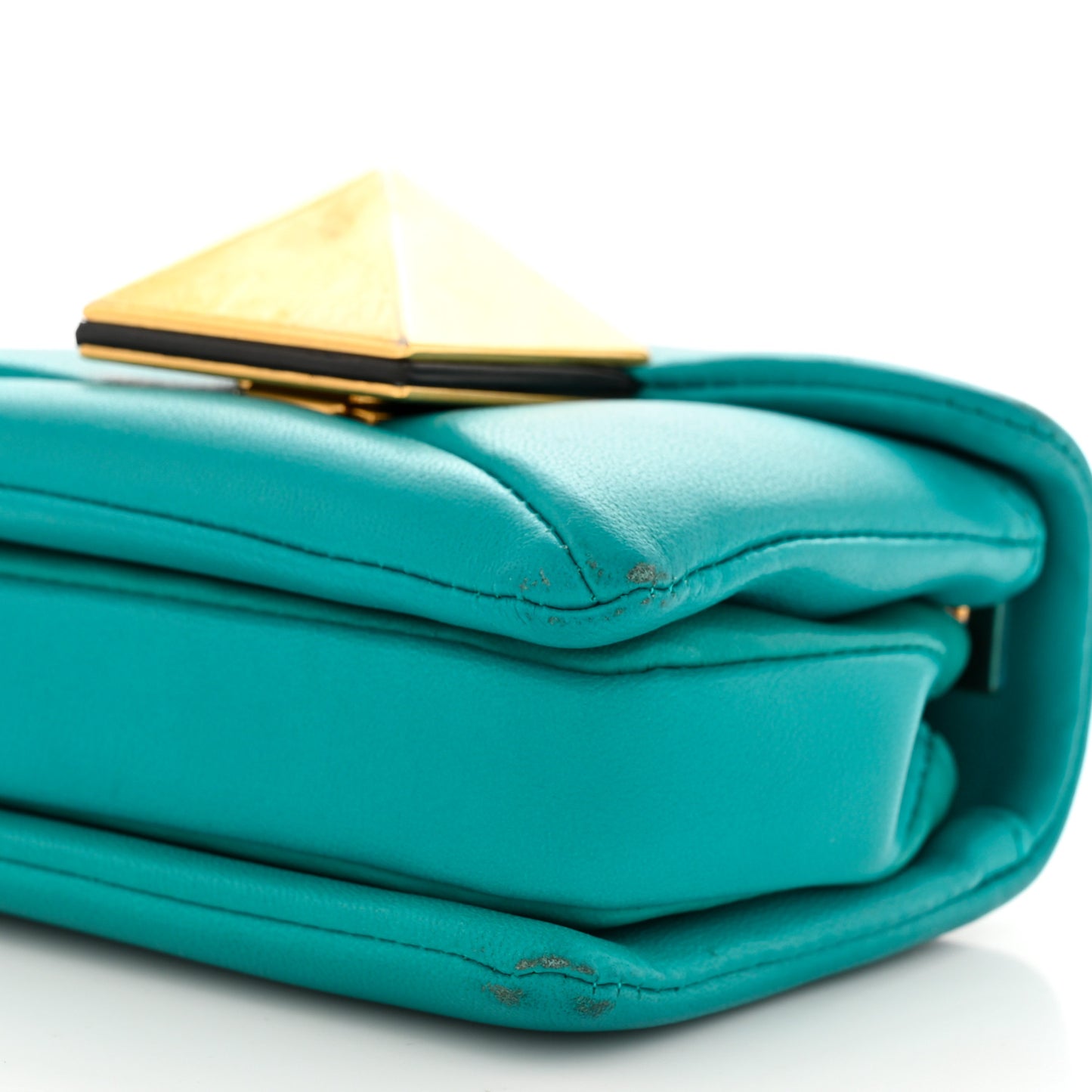 Nappa Micro One Stud Chain Bag Ultra Marine Green