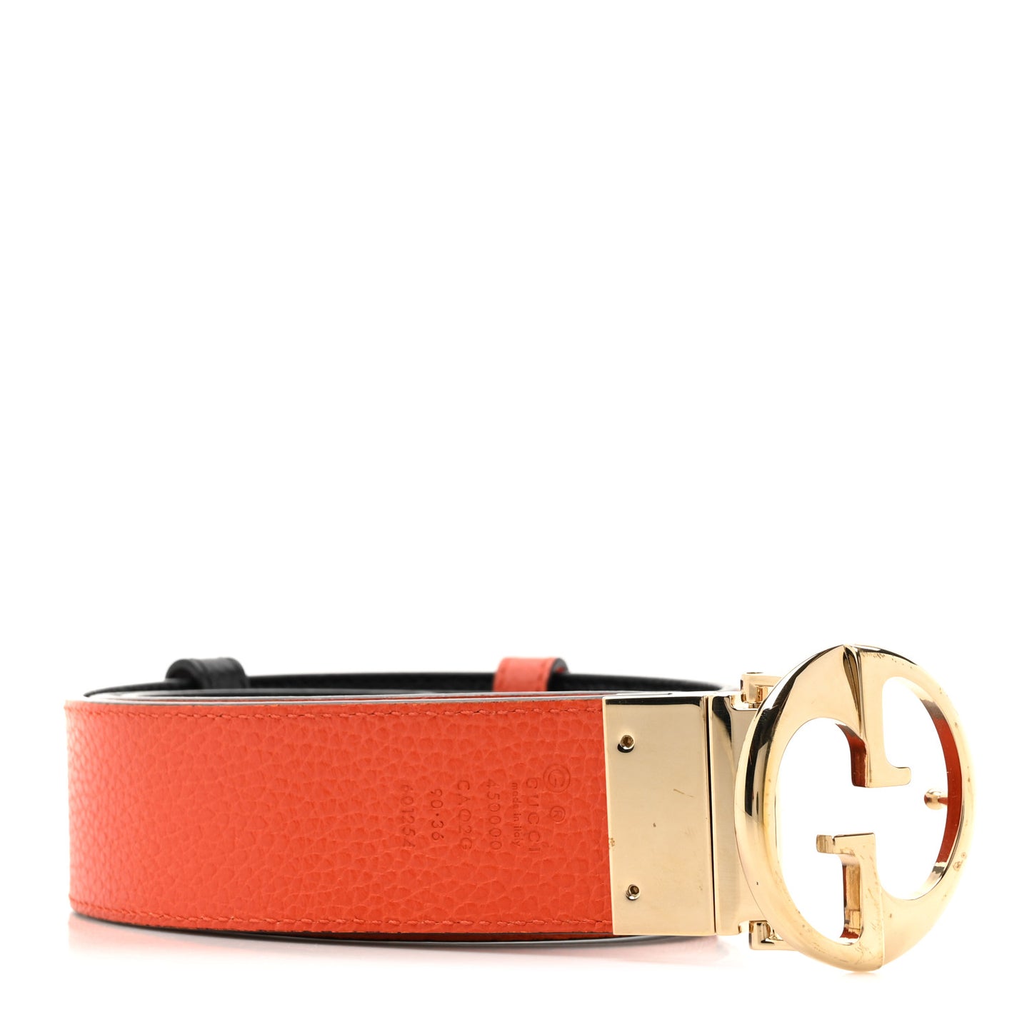 Calfskin 1973 Reversible Belt 90 36 Black Sun Orange