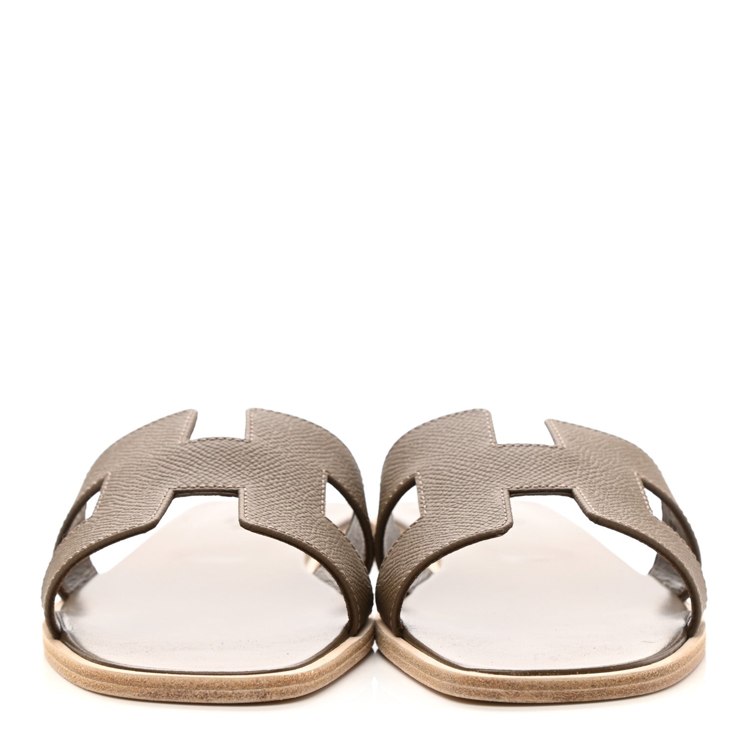 Hermes Epsom Oran Sandals 39 Etoupe 2 of 10