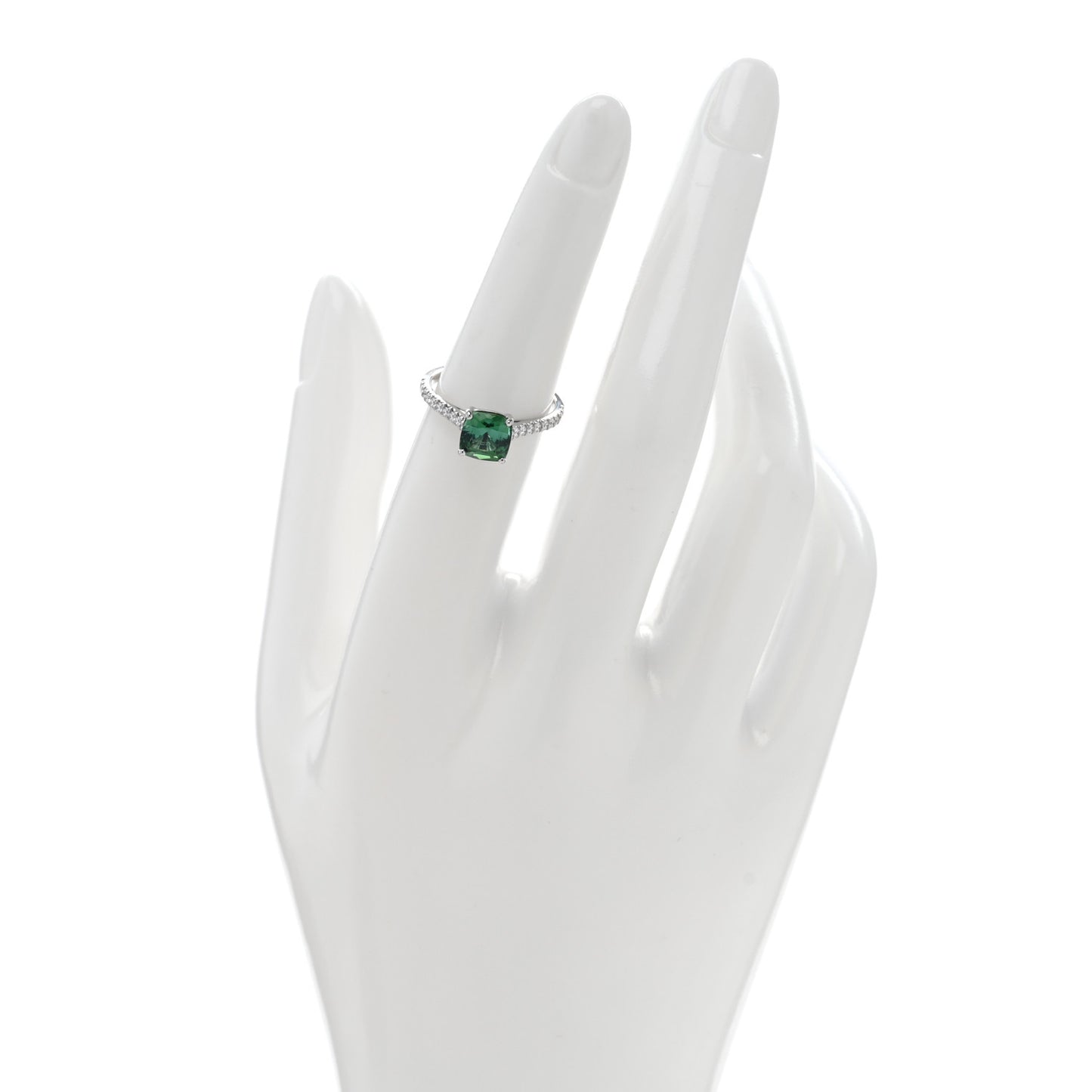 Platinum Diamond Green Tourmaline Legacy Ring 52 6