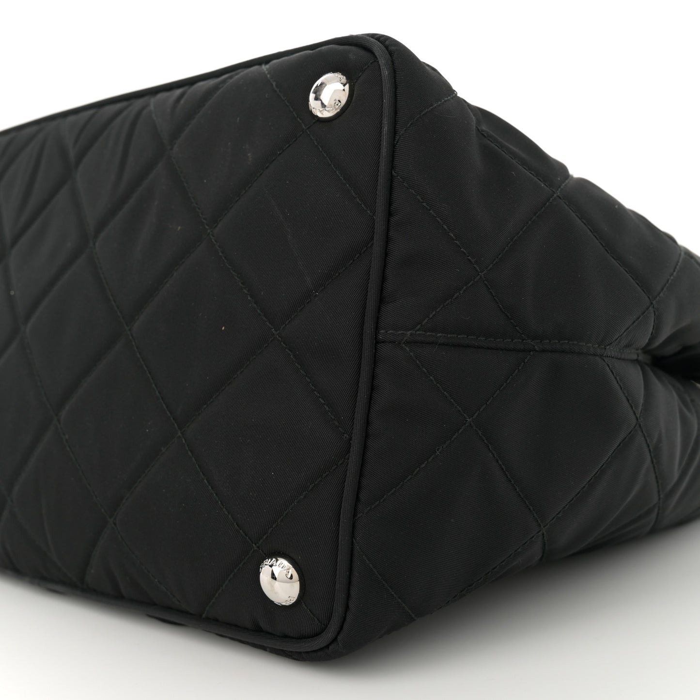 Nylon Tessuto Impuntu Quilted Tote Black