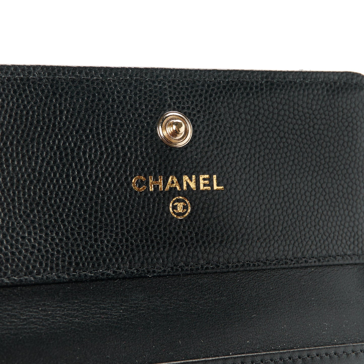 Caviar Quilted Small Flap Wallet Black