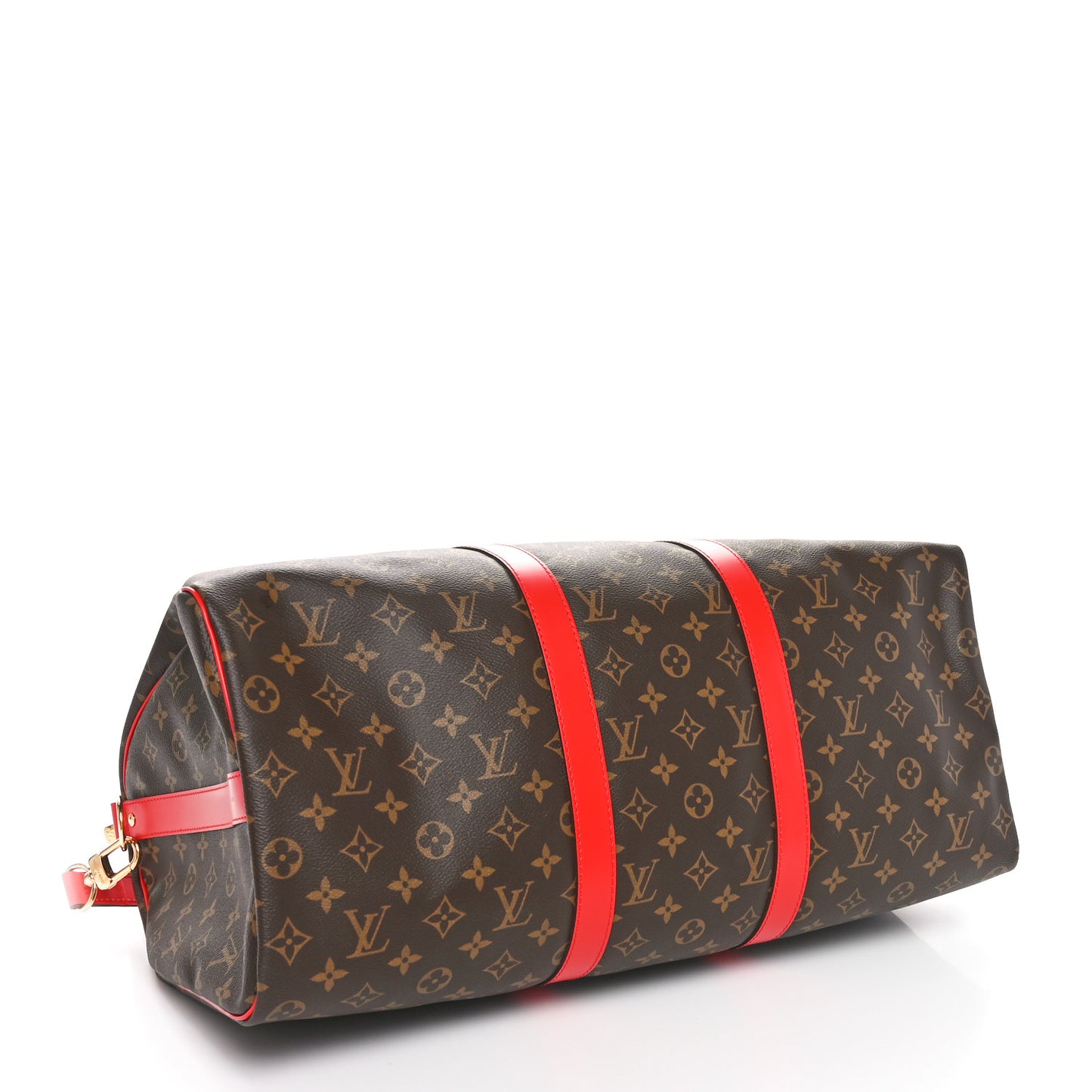 Calfskin Monogram Keepall Bandouliere 50 Coquelicot
