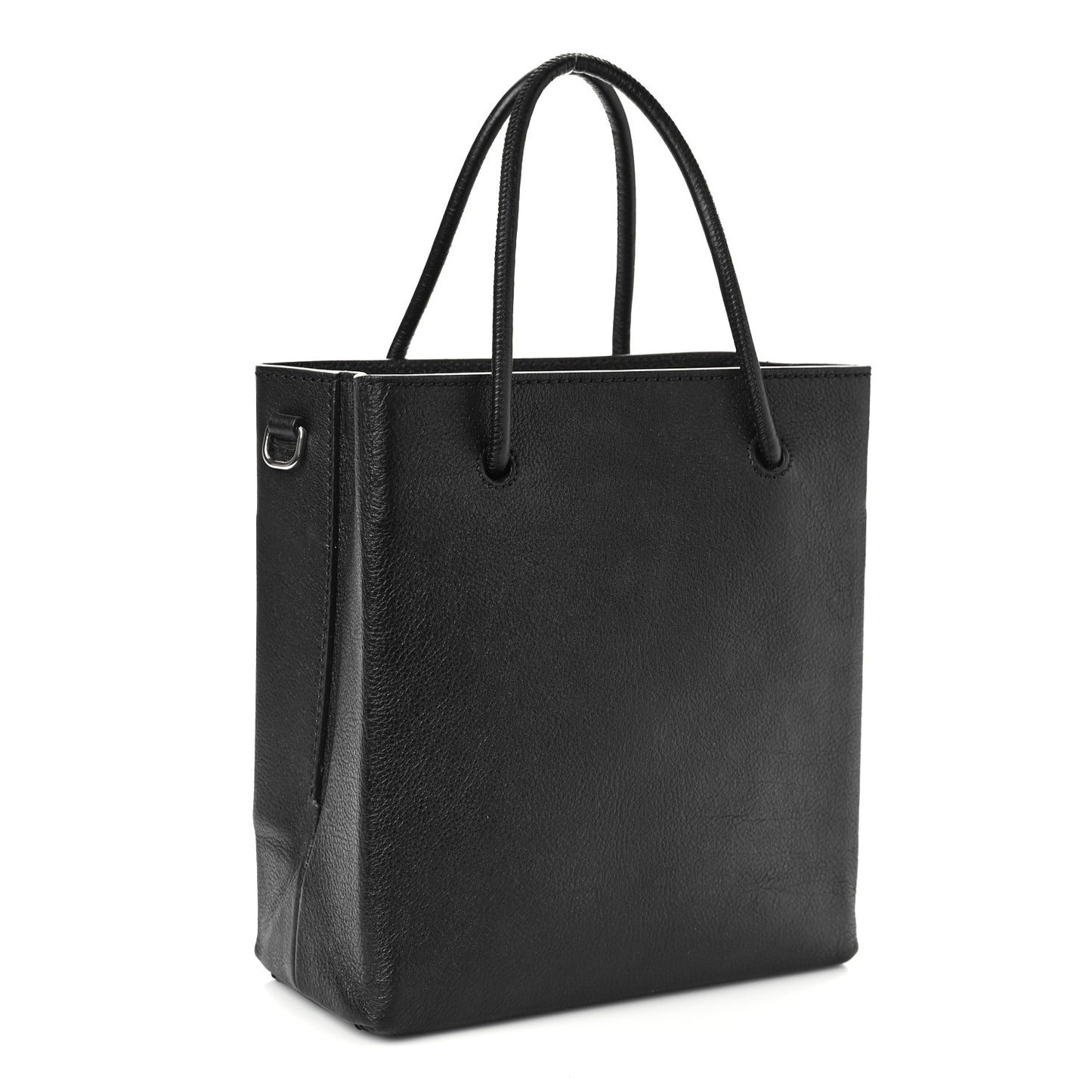 Calfskin Logo XXS Shopping Tote Black