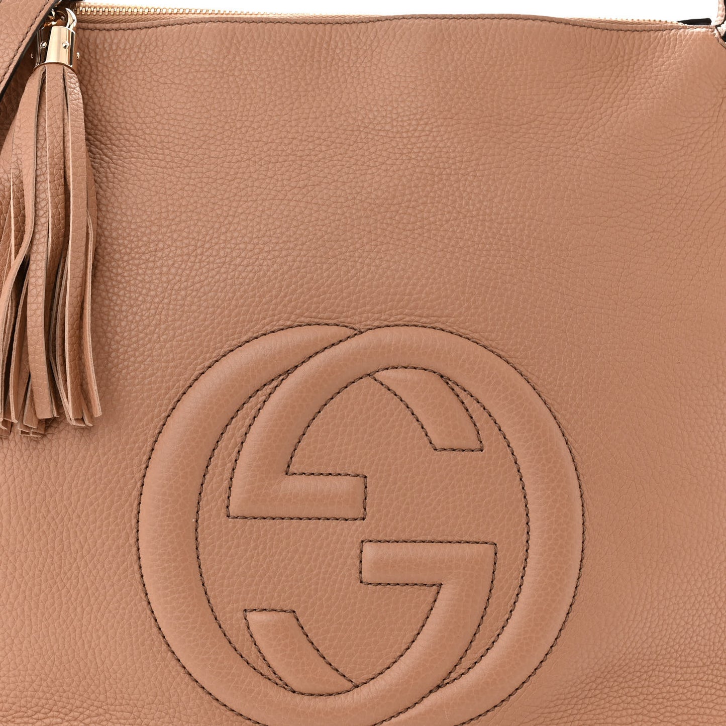 Pebbled Calfskin Large Soho Hobo Camelia
