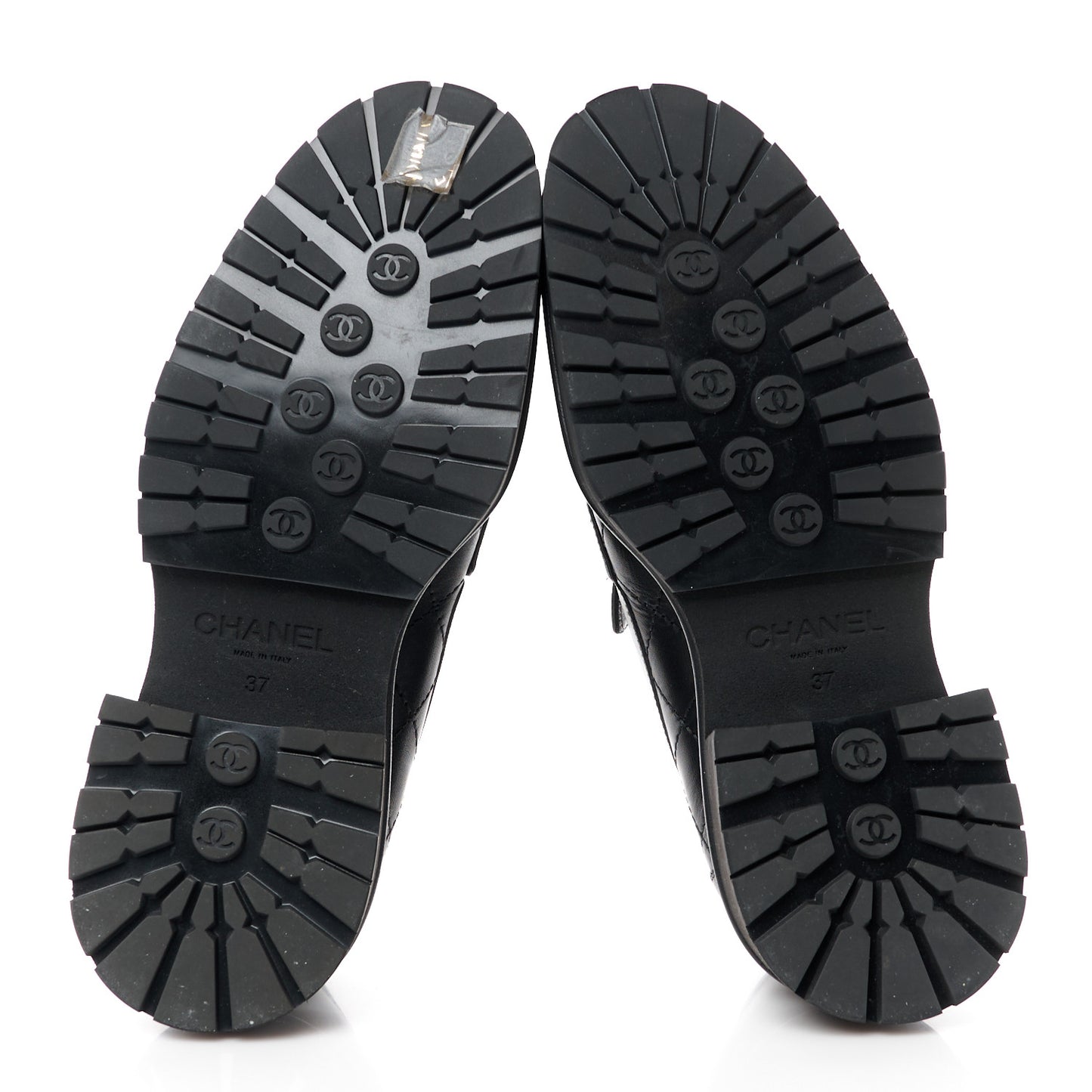Calfskin Quilted CC Mocassin Loafers 37 Black