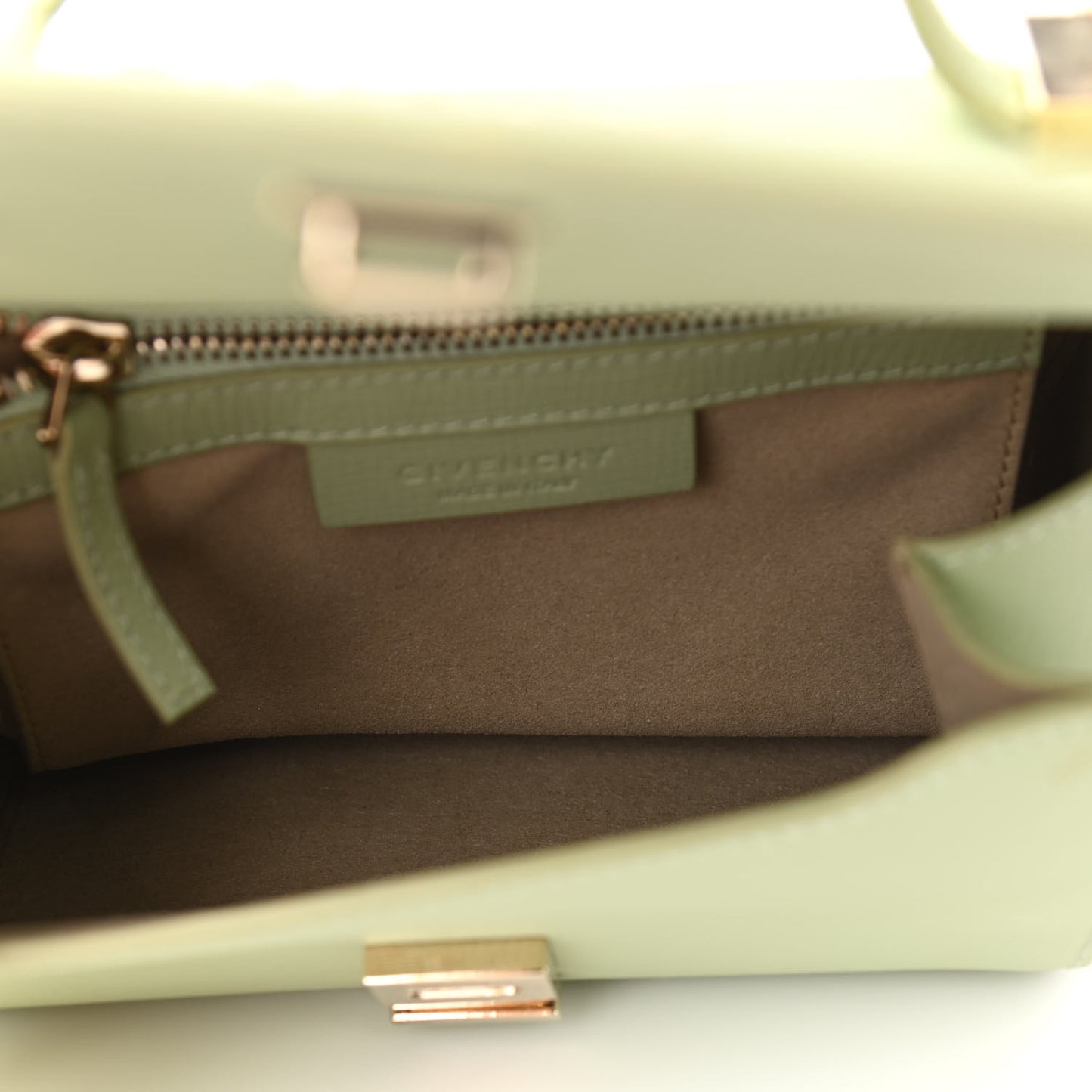 Textured Calfskin Mini Pandora Box Chain Crossbody Bag Aqua Green