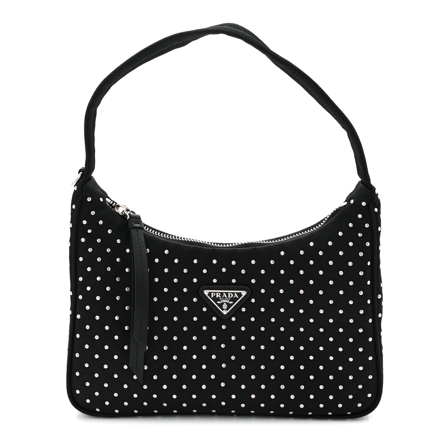 Prada Re-Nylon Vela Studs Mini Re-Edition 2000 Bag Black 1826206