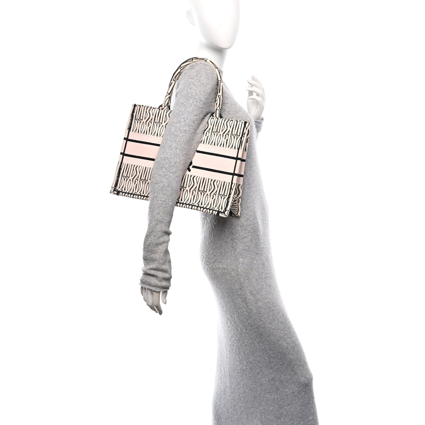 Canvas Embroidered Medium Miss Dior Graffiti Book Tote Pink