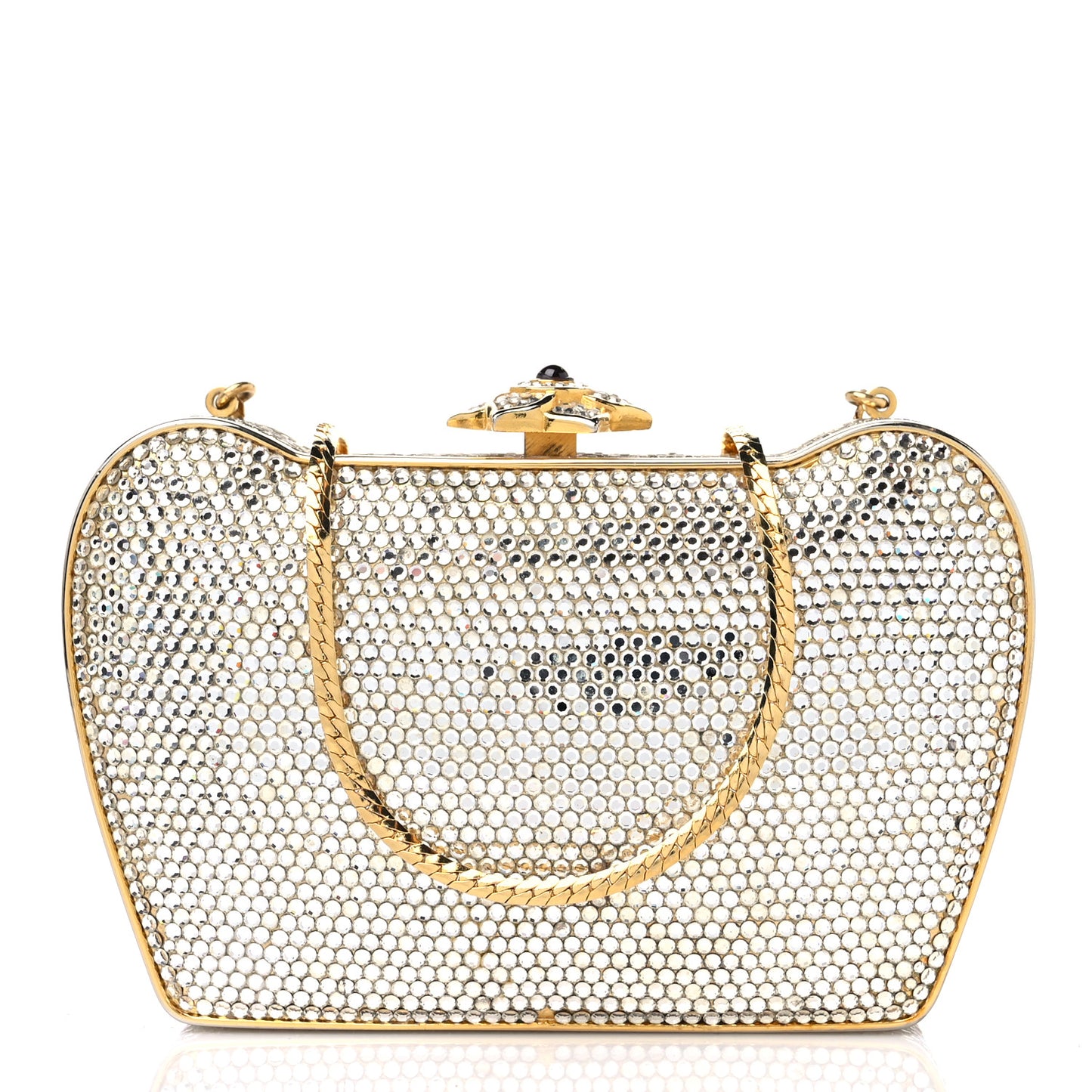 Swarovski Crystal Minaudiere Clutch Gold Silver