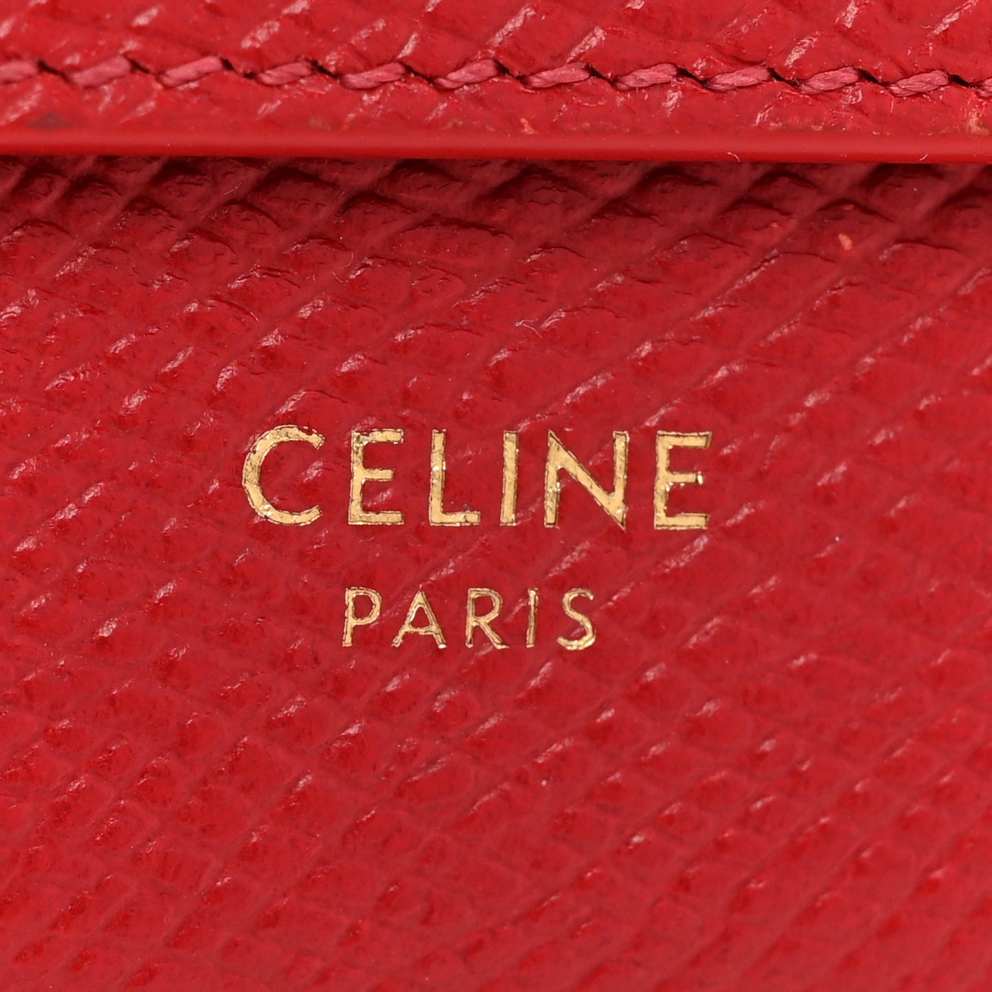 Grained Calfskin Small Multifunction Folded Wallet Red