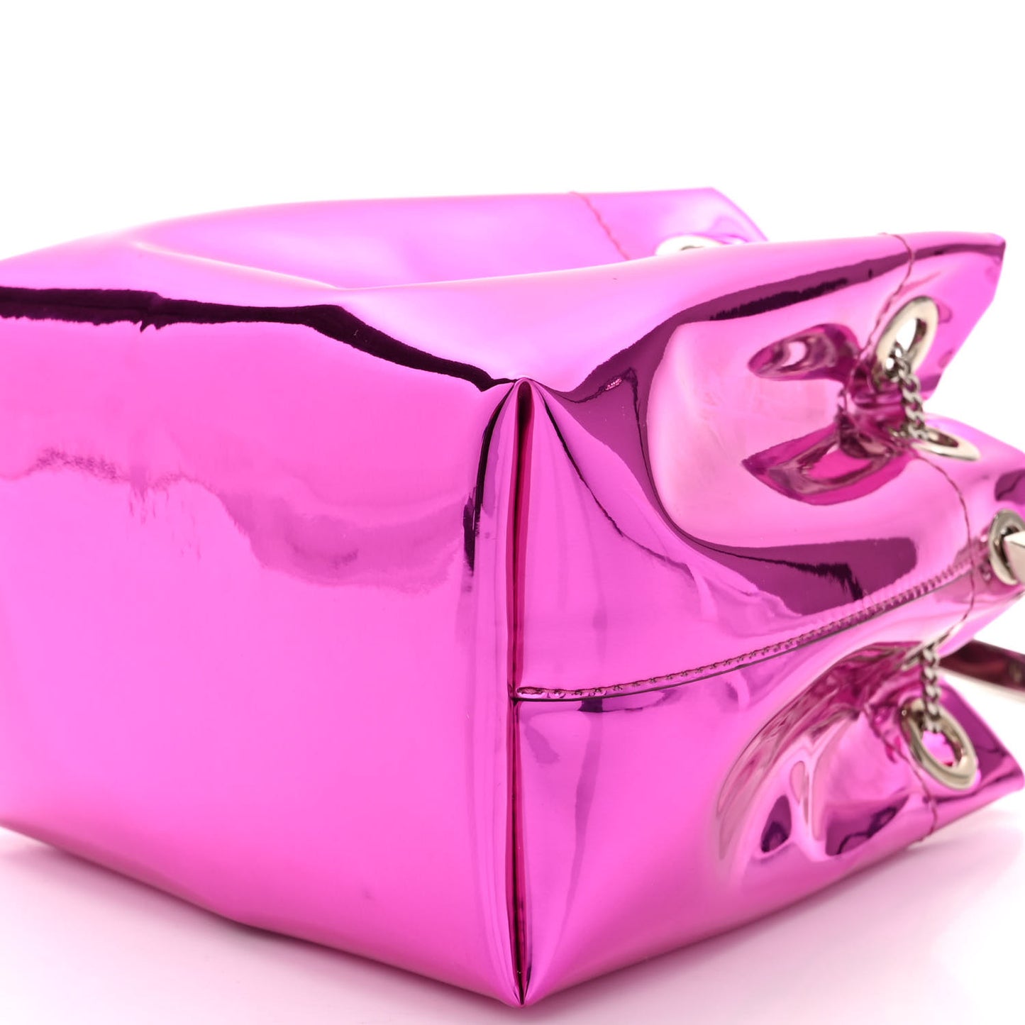 Metallic Fabric Bon Bon Mini Bag Fuchisa