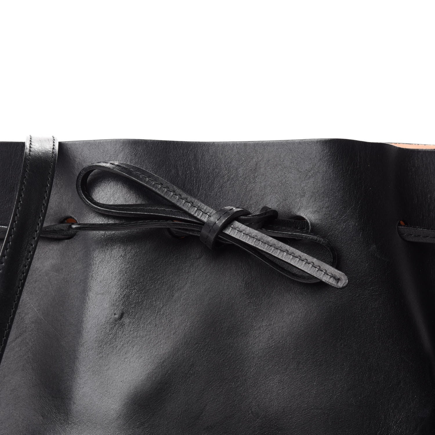 Mansur Gavriel Vegetable Tanned Calfskin Bucket Bag Black Ballerina 10 of 10
