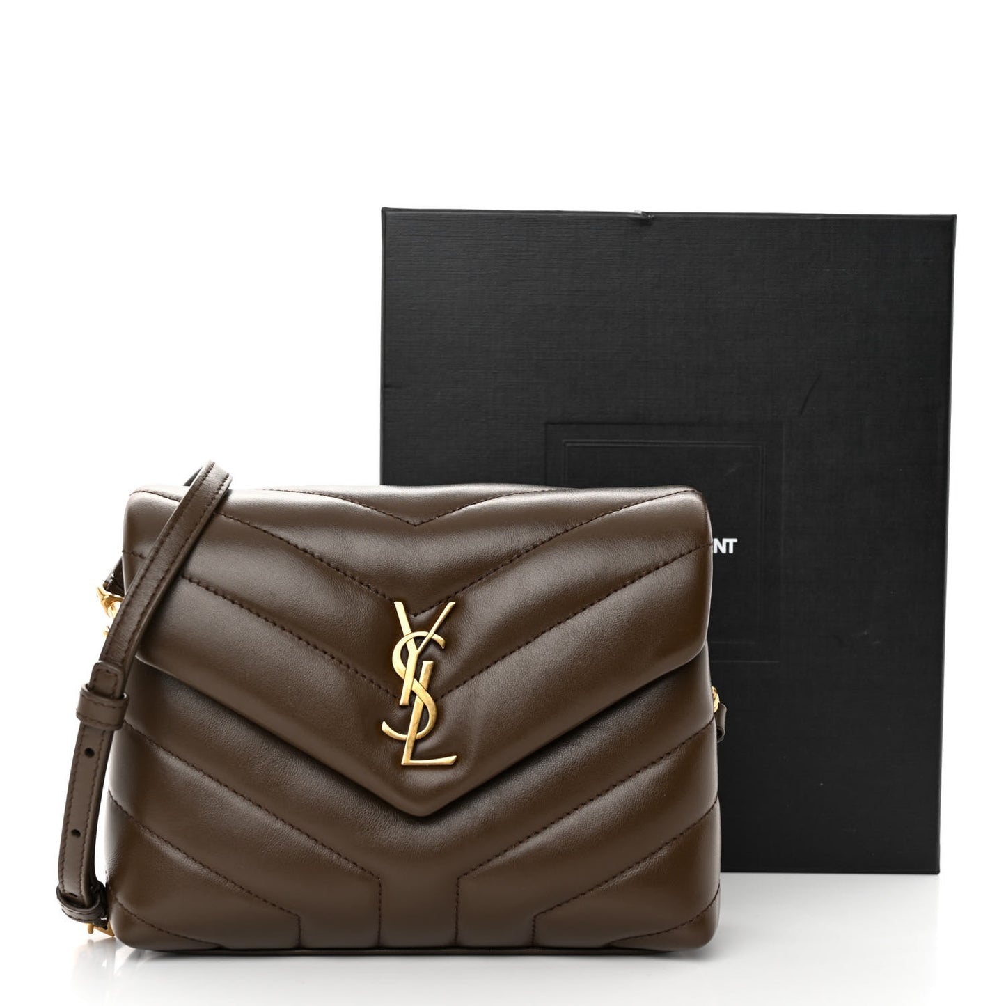 Calfskin Y Quilted Monogram Toy Loulou Crossbody Bag Soil Brown