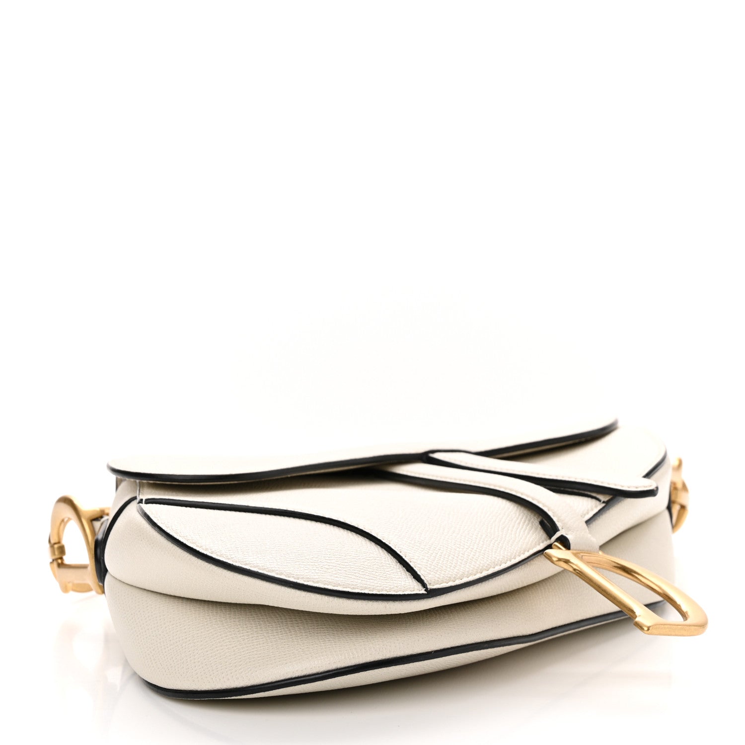 Christian Dior Grained Calfskin Saddle Bag White 4 of 9