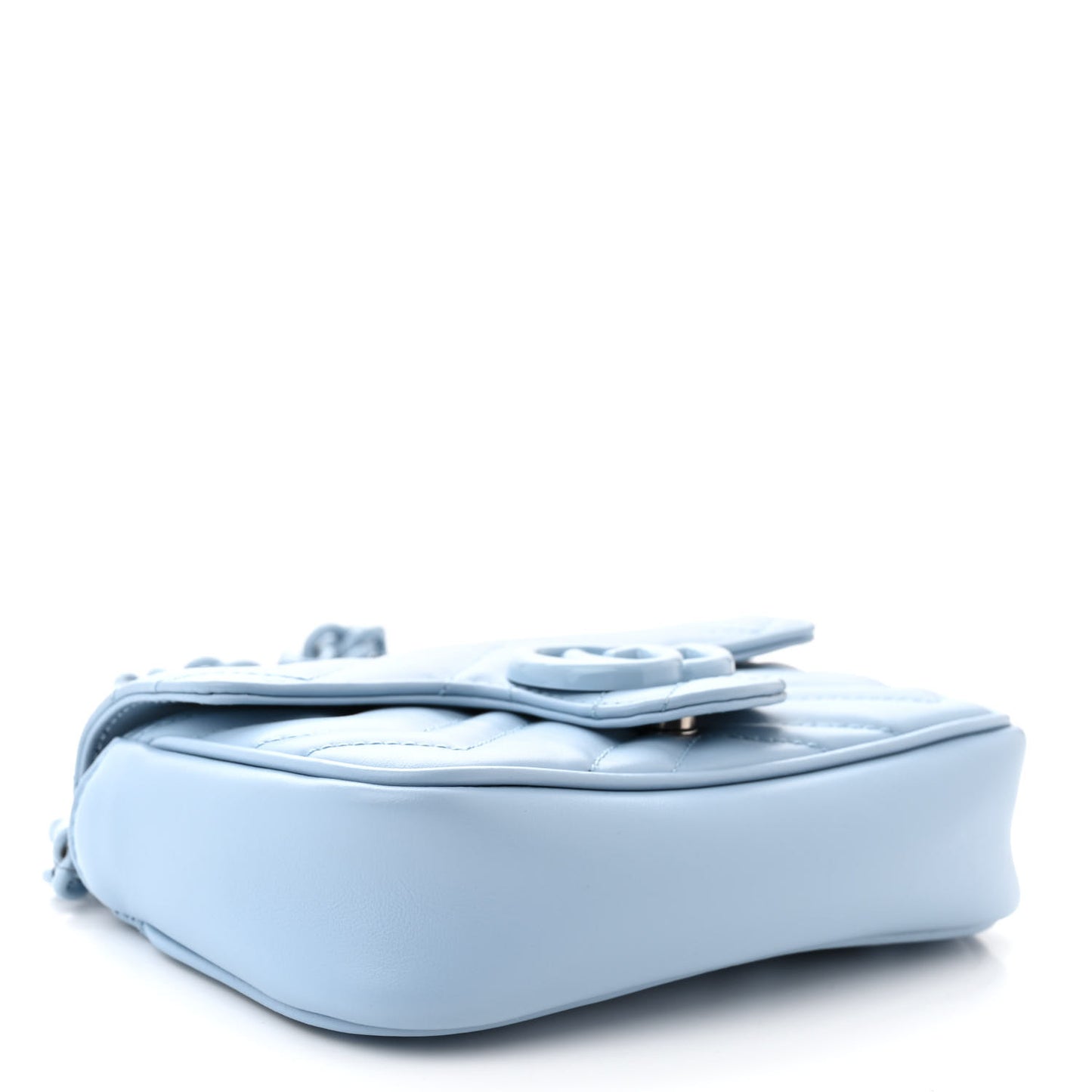 Calfskin Matelasse Monochrome GG Marmont Chain Belt Bag Porcelain Light Blue