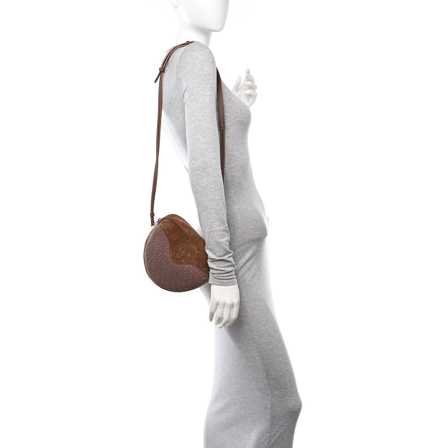 Saint Laurent Velvet Suede Le Monogramme Coeur Crossbody Brown 2 of 10