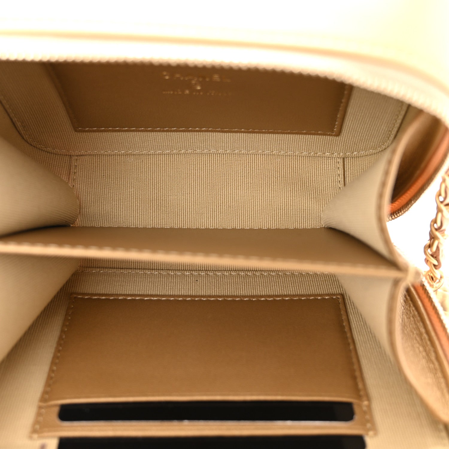 Chanel Lambskin Quilted CC Pearl Crush Camera Case Beige 5 of 11
