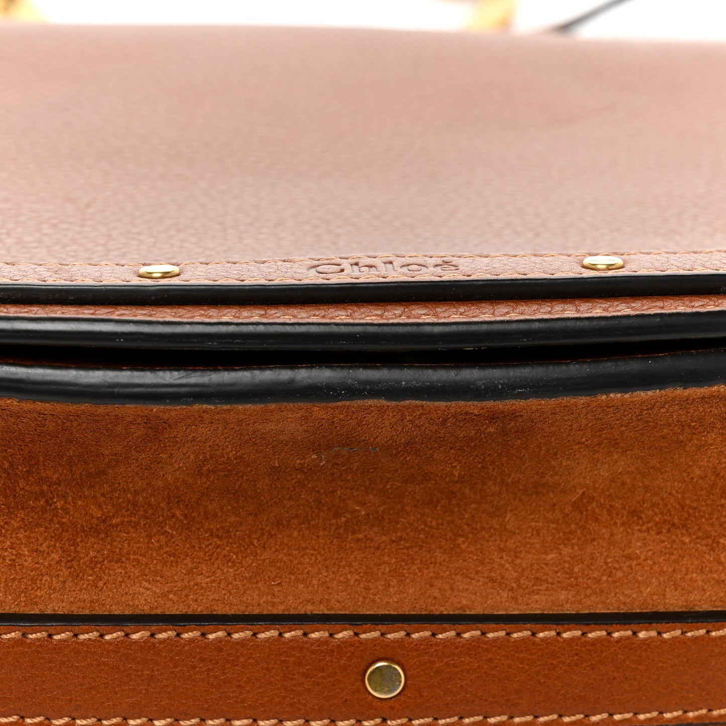 Calfskin Suede Medium Nile Bracelet Bag Caramel