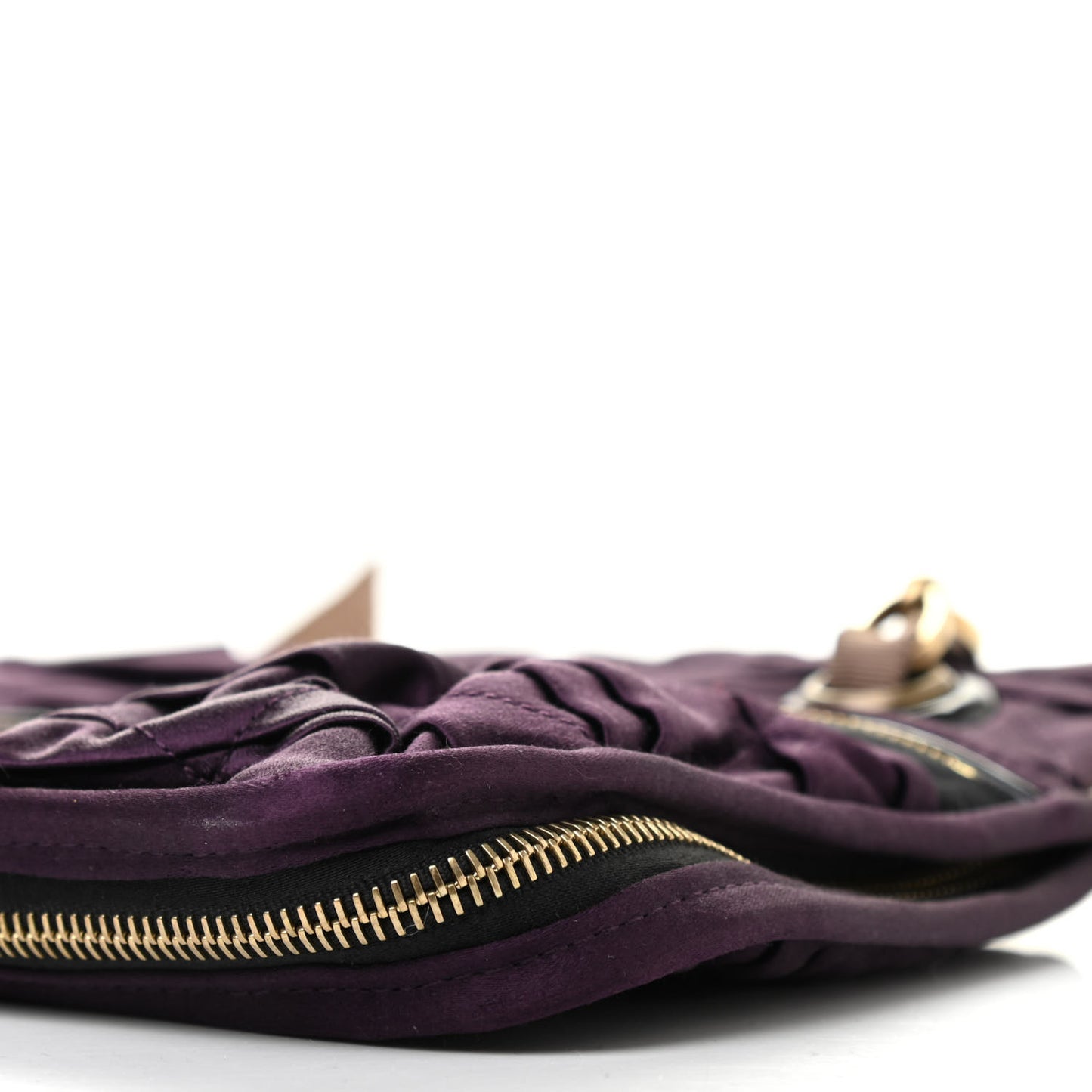 Satin Amalia Medium Shoulder Bag Violet