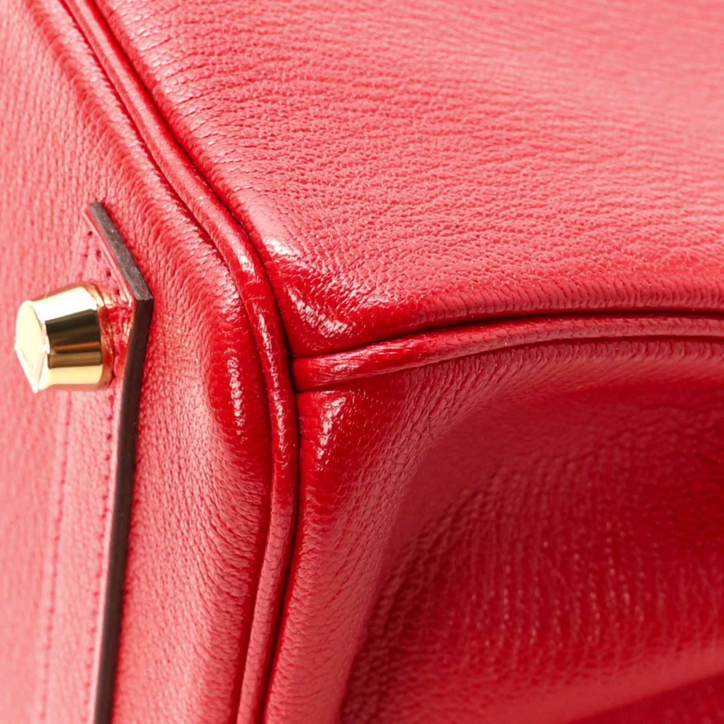 Chevre Mysore Horseshoe Birkin 25 Rouge Casaque Capucine