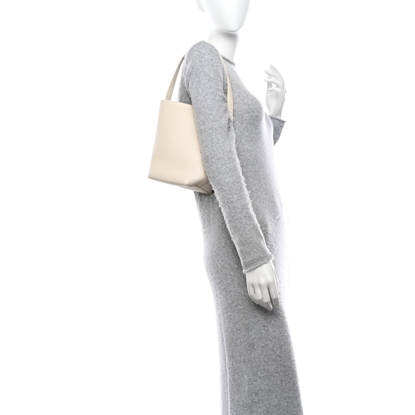 Grained Calfskin Small N/S Park Tote Ivory