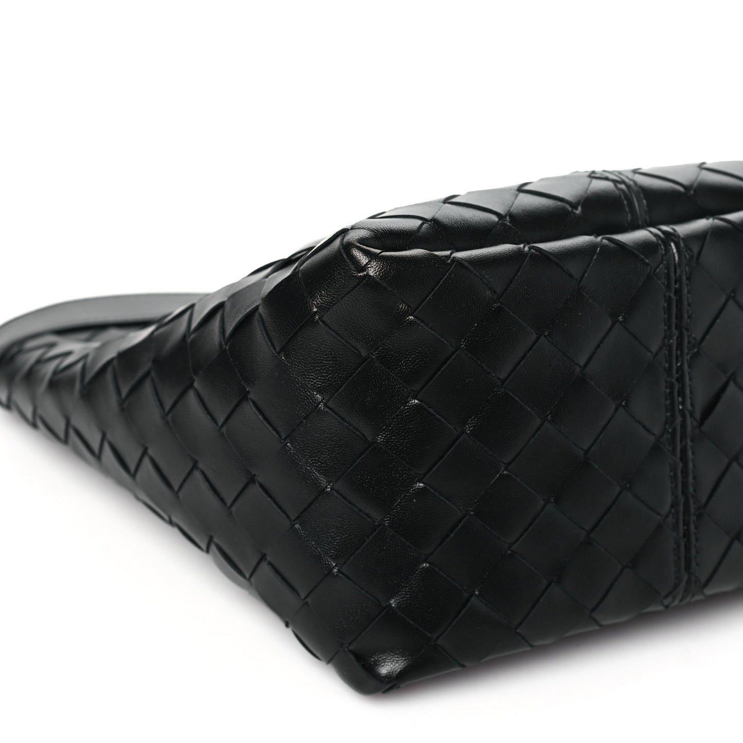 Nappa Intrecciato Medium Flip Flap Pouch Black