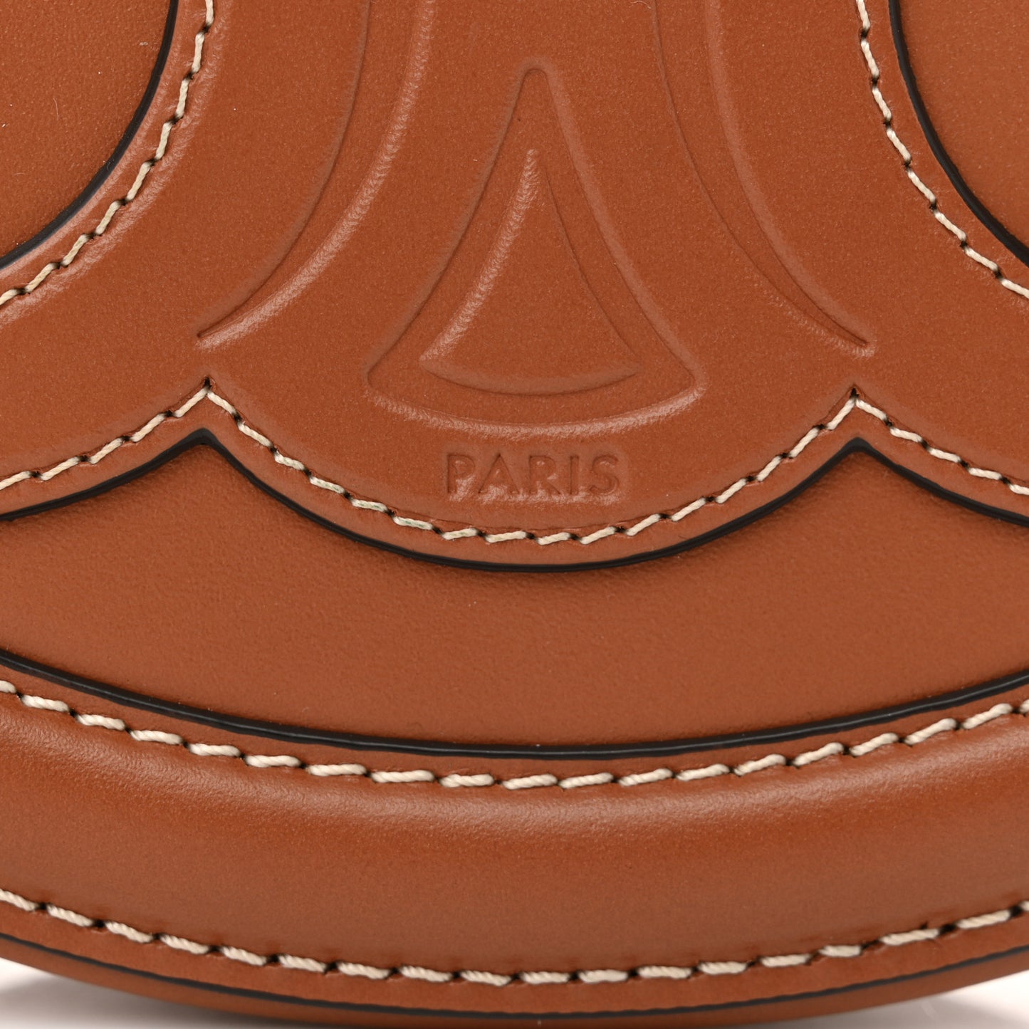 Smooth Calfskin Cuir Small Triomphe Oval Crossbody Purse Tan