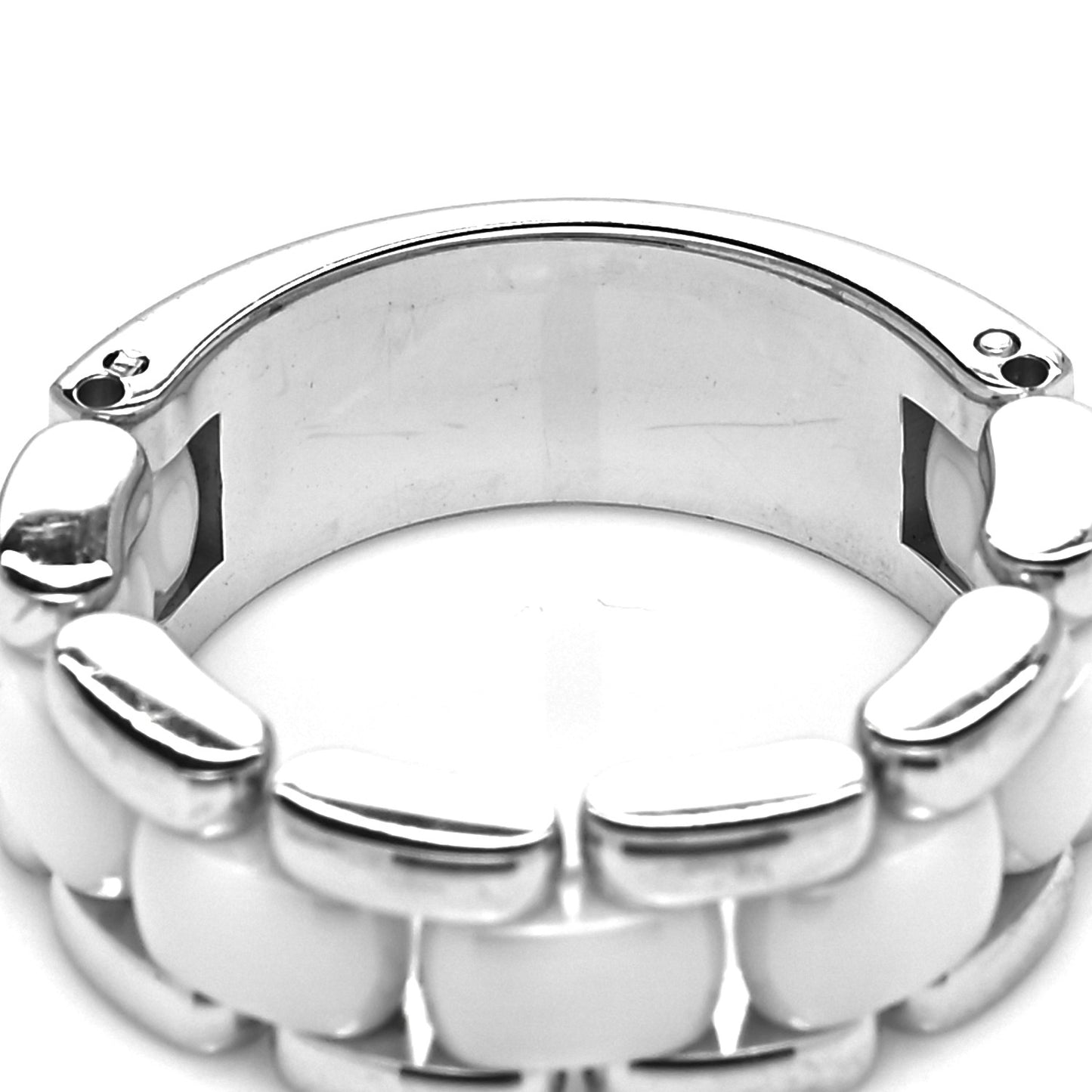 18K White Gold White Ceramic Medium Ultra Ring 53 6.5