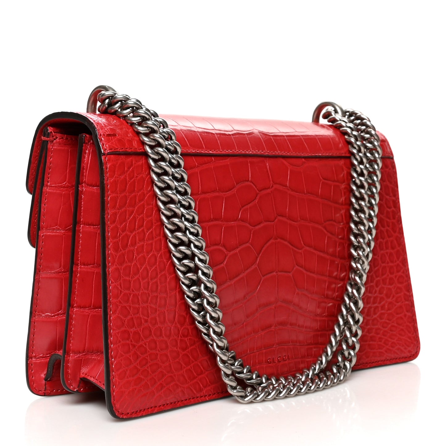 Crocodile Small Dionysus Shoulder Bag Red