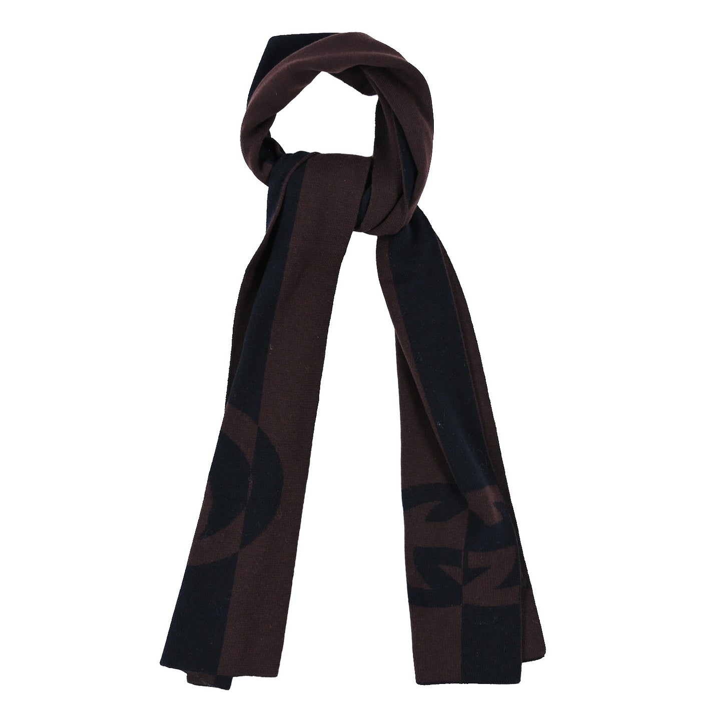 Wool Tricot Interlocking G Host Scarf Brown Dark Brown
