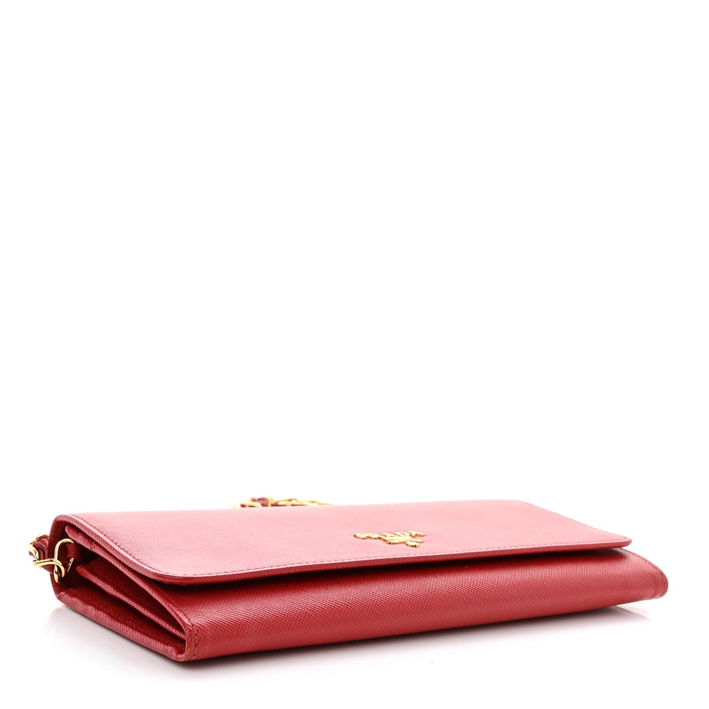 Saffiano Metal Oro Chain Wallet Fuoco