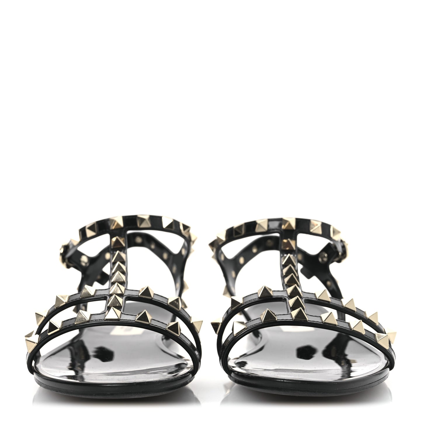 PVC Jelly Rockstud Caged Sandals 39 Black