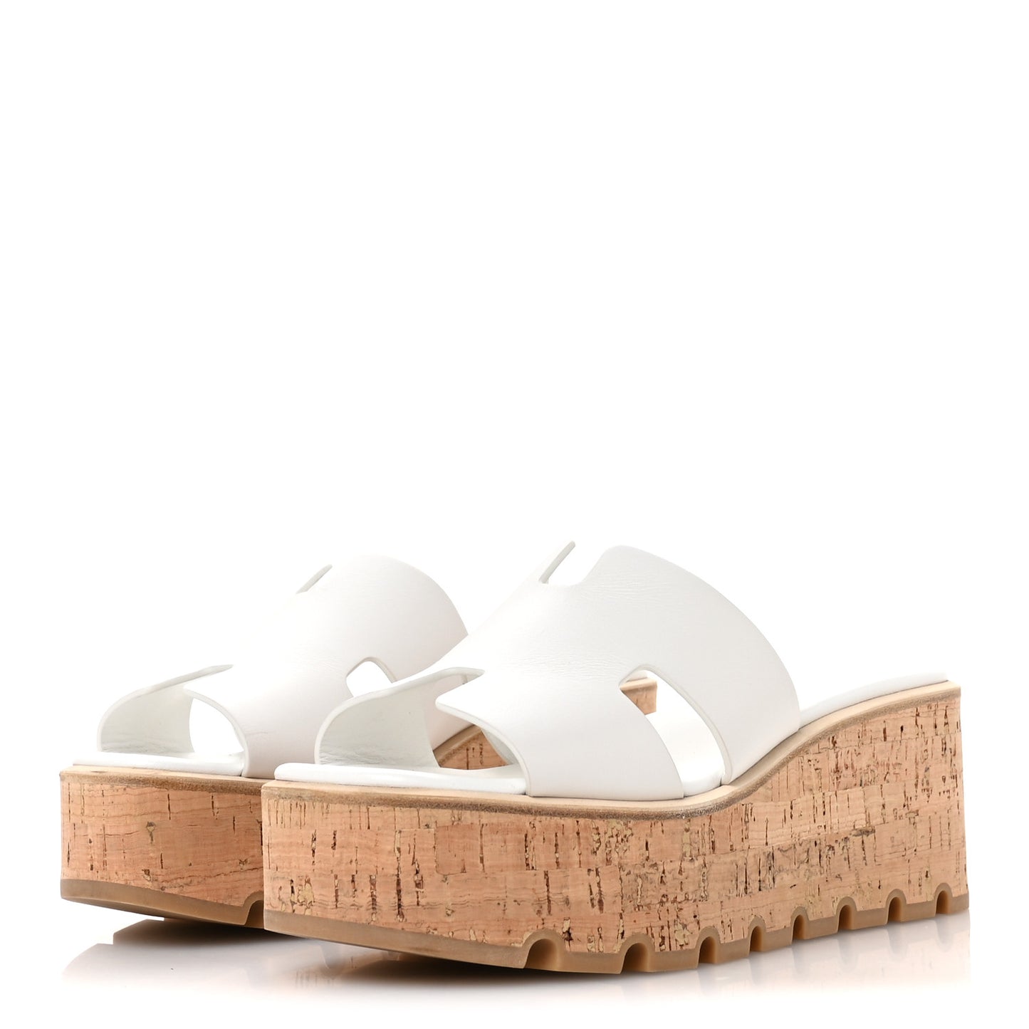 Calfskin Cork Eze 30 Sandals 40 White