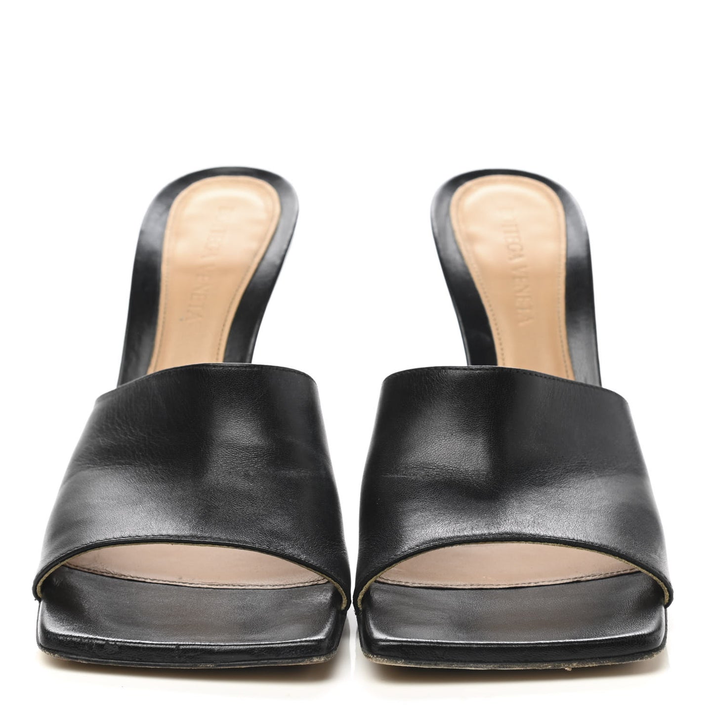 Lambskin Stretch Mule Sandals 38 Black