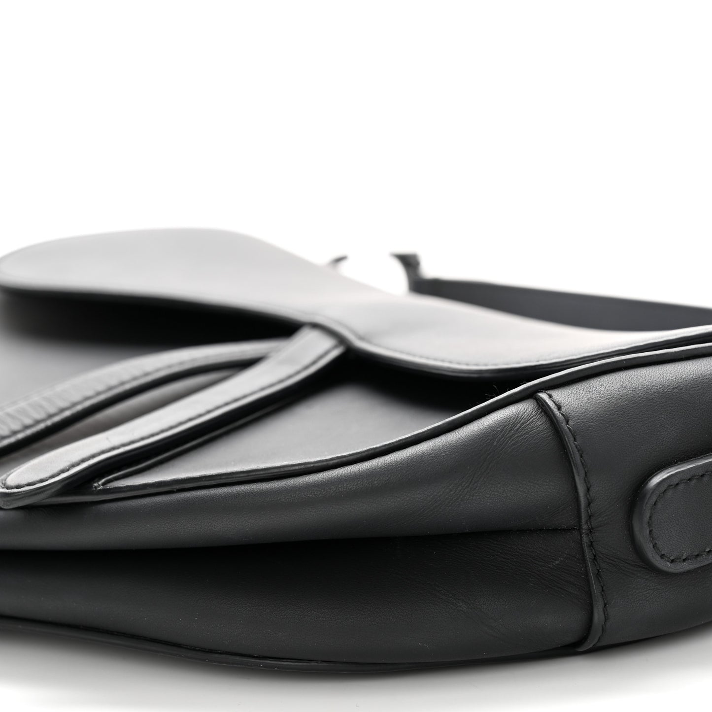 Ultra Matte Calfskin Saddle Bag Black