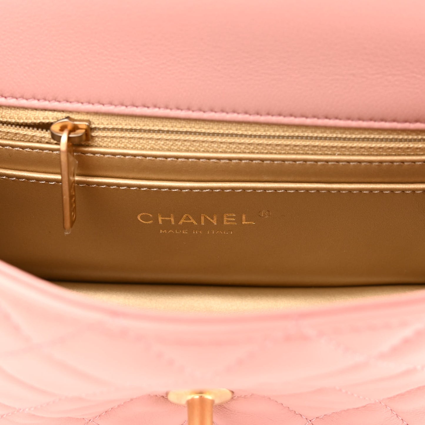 Lambskin Quilted Mini Rectangular Pearl Crush Flap Dark Pink