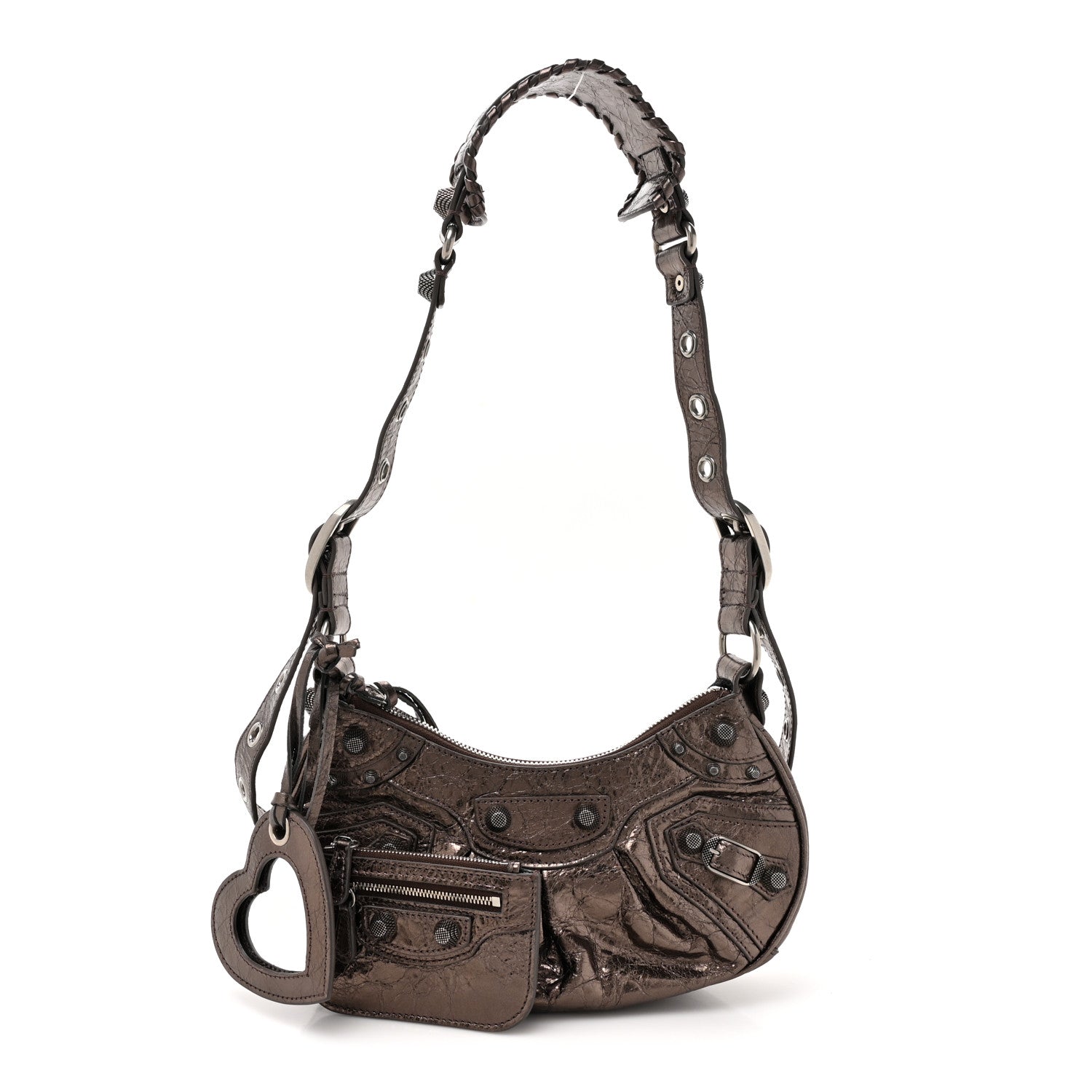 Balenciaga Metallic Agneau Arena Le Cagole Shoulder Bag XS Dark Bronze 1 of 12