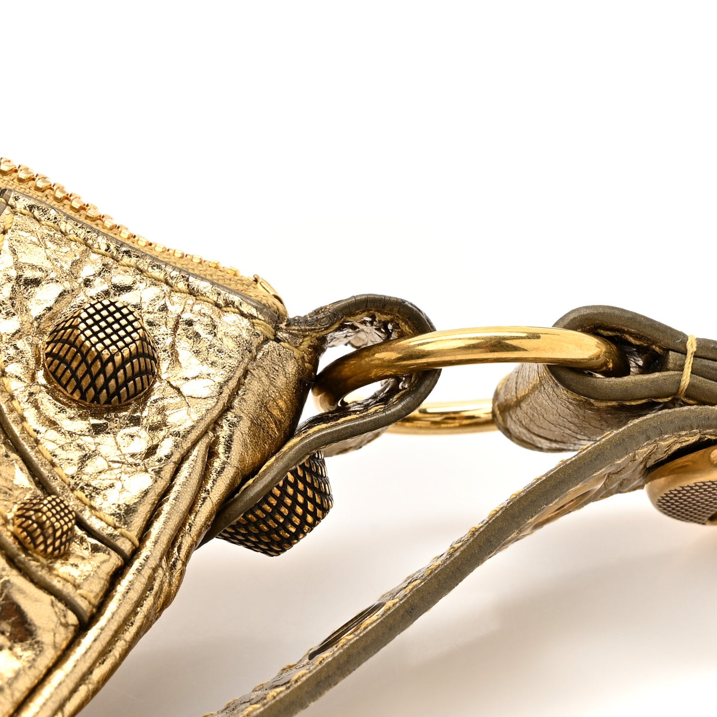 Metallic Agneau Arena Le Cagole Shoulder Bag XS Gold